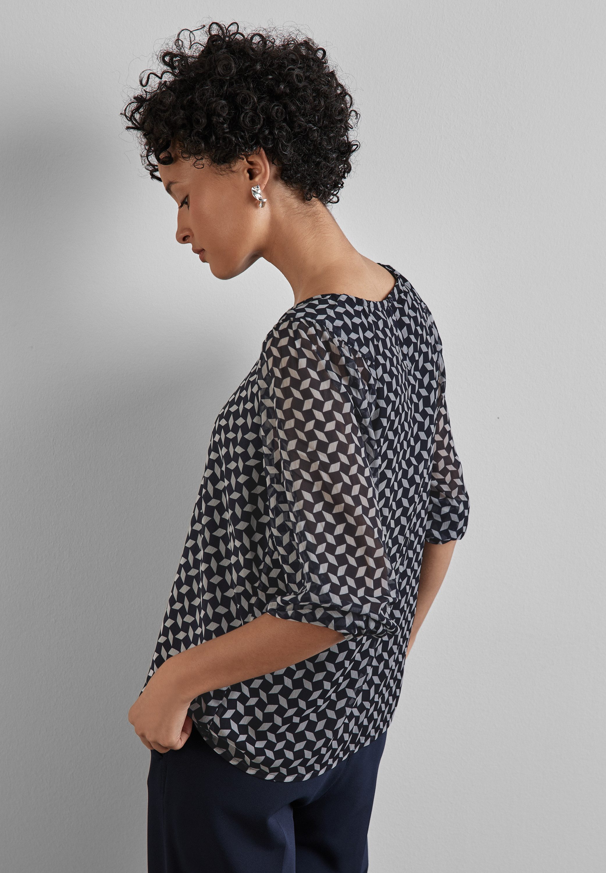 STREET ONE Hemdbluse Rundhalsausschnitt