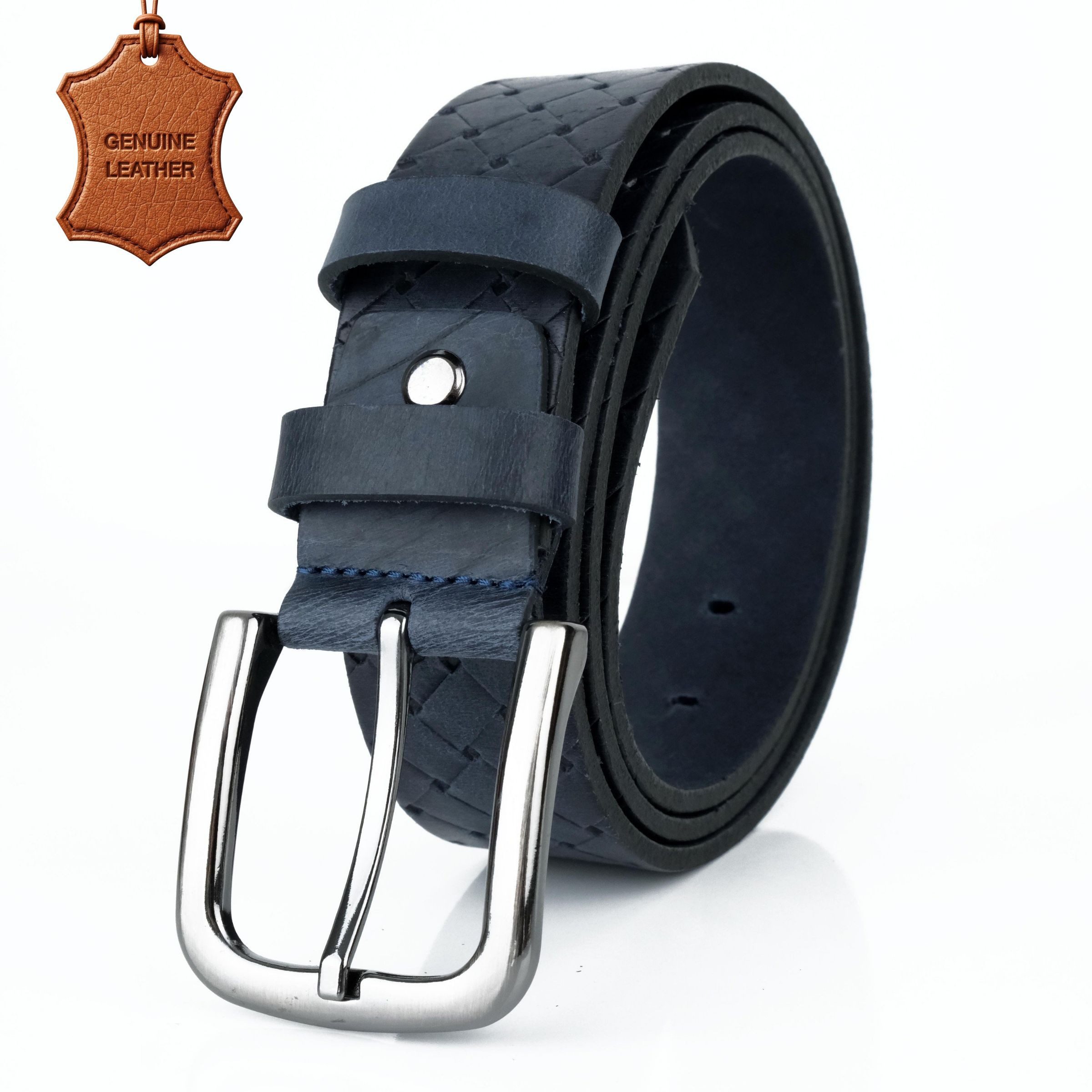 herémood Ledergürtel Gürtel Herren 4cm breit Ledergürtel Jeans Premium Geschenke für Männer (100 % Echtleder Gürtel handgefertigt, hochwertig verarbeitet, kürzbar, 1-St., Blau 130 cm – 4 cm breit – echtes, robustes Büffelleder, langlebig) Ledergürtel Herren Blau – robust & edel, ideales Herrengeschenk