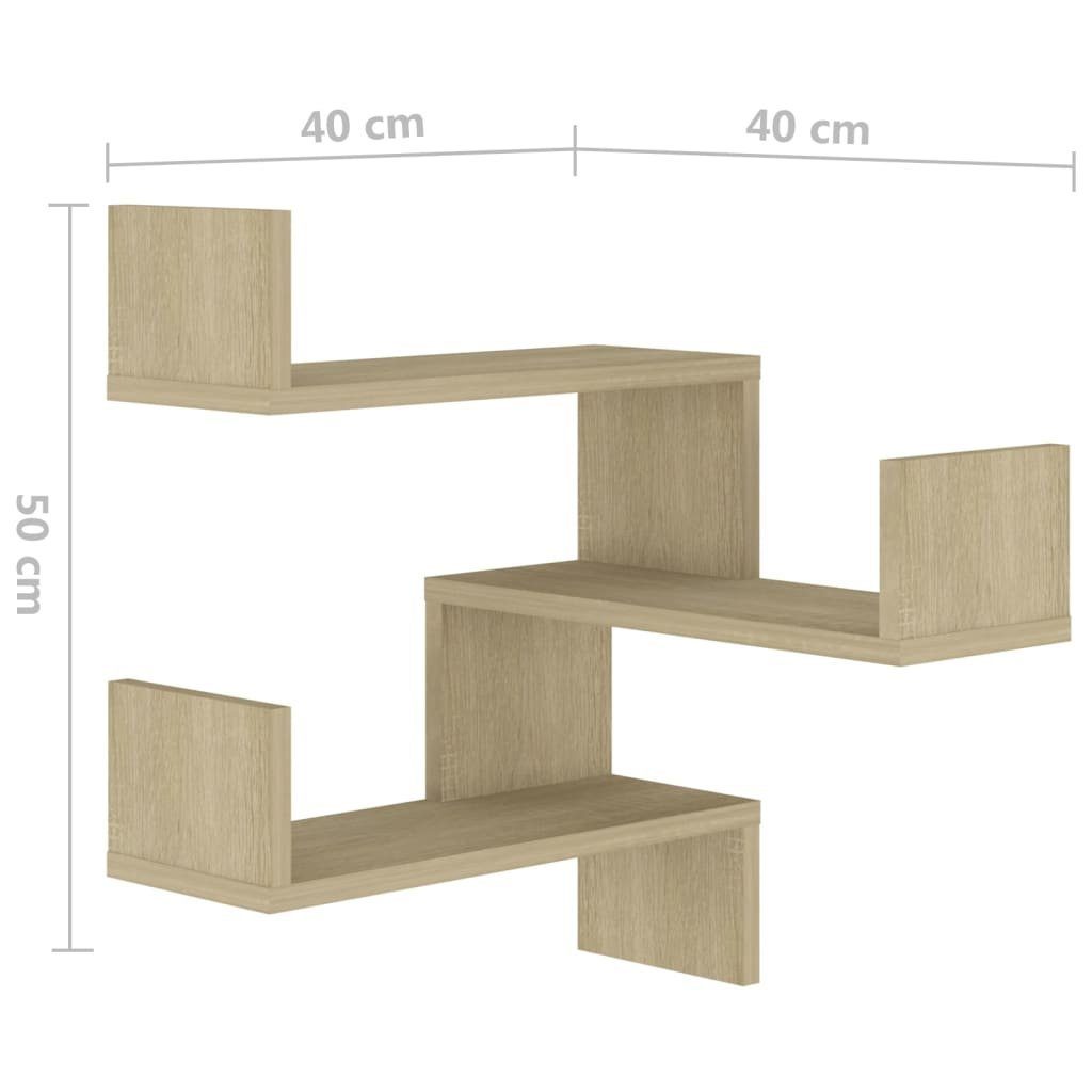 Holzwerkstoff cm Wand-Eckregal 40x40x50 Wandregal Sonoma-Eiche furnicato
