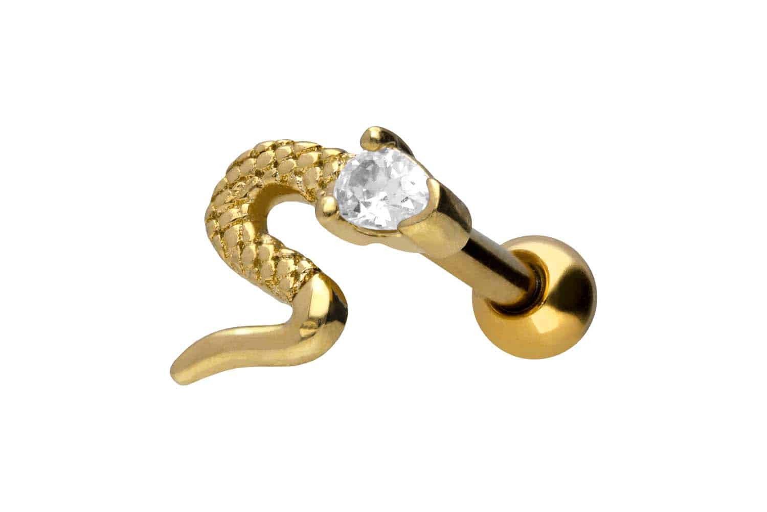 PIERCINGLINE Single-Ohrstecker Chirurgenstahl Ohrpiercing SCHLANGE + günstig online kaufen