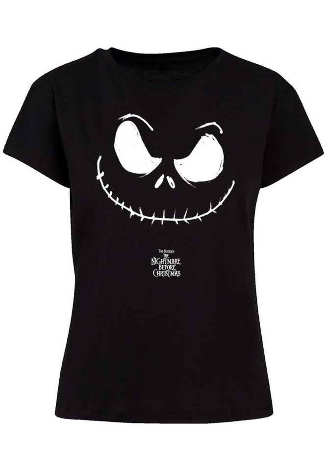 F4NT4STIC T-Shirt Disney Nightmare Before Christmas Jack Face Premium  Qualität, Perfekte Passform und hochwertige Verarbeitung