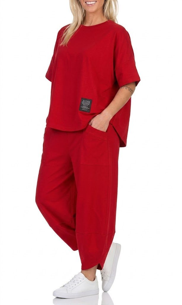 simaranda Jogginganzug Damen Jogginganzug 6170 36-42 Rot