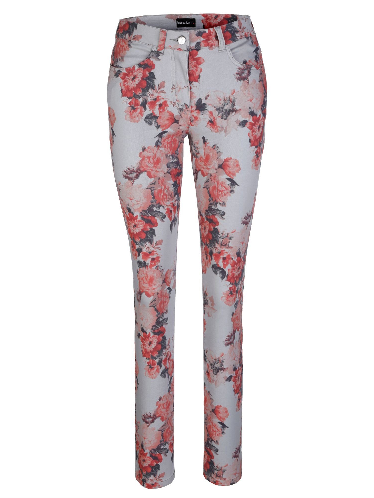 LAURA SCOTT Röhrenhose Hellgrau casual 5 Pocket Hose Twill LAURA SCOTT Röhrenhose Hellgrau casual 5 Pocket Hose Twill
