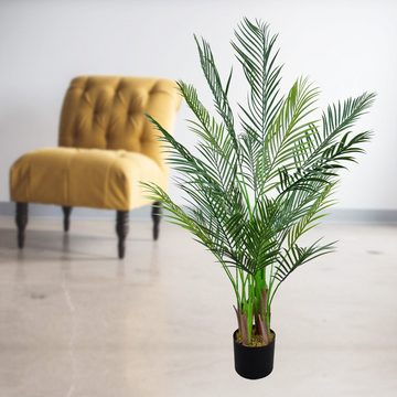 Kunstpalme Kunstpflanze Palme Palmenbaum Arekapalme Künstliche Pflanze 140 cm, Decovego