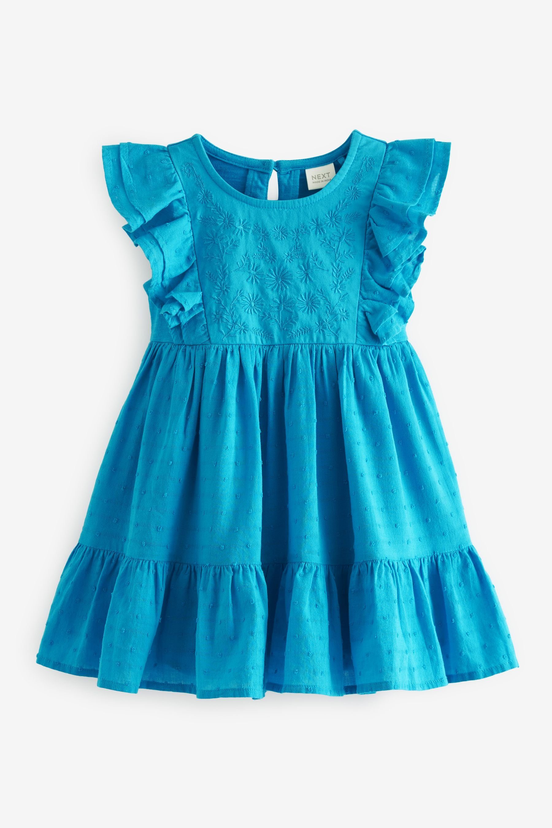Next Jerseykleid Besticktes Kleid aus Jersey-Gewebe (1-tlg) Blue