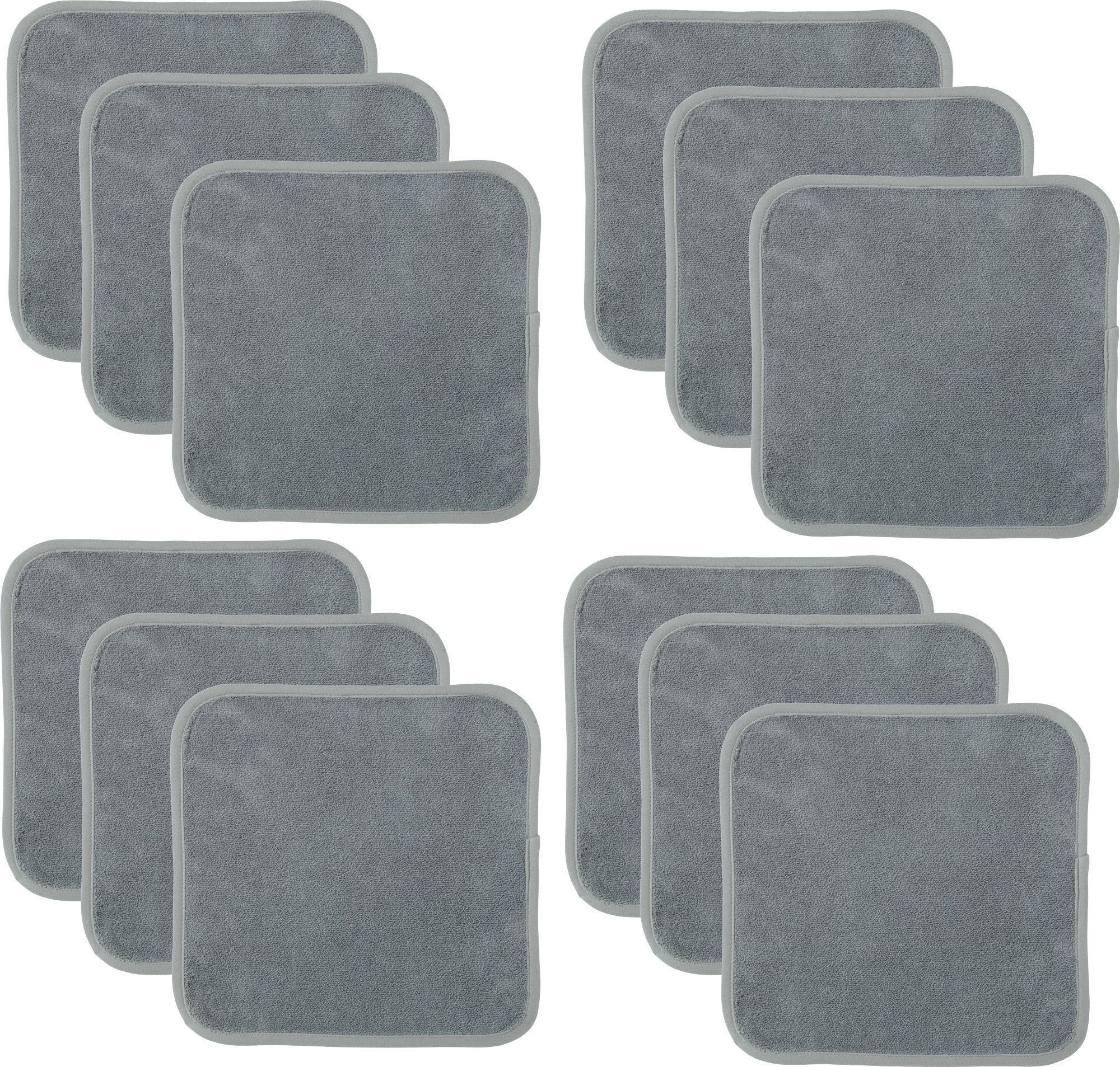 Erwin Müller Seiftuch Abschminktuch 12er-Pack, Microfaser, Microfaser Uni