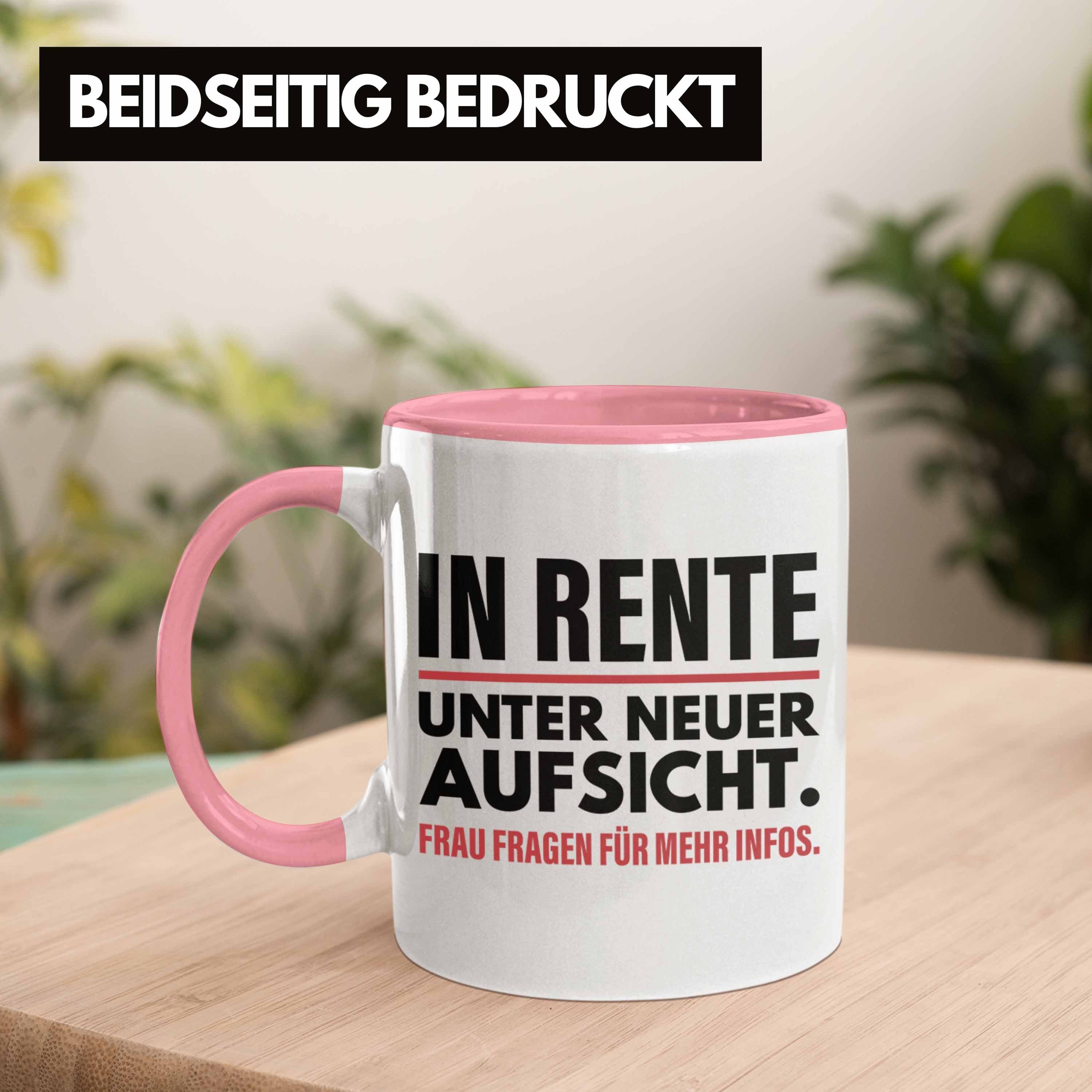 Trendation Tasse Trendation - Lustig Rente Pension Mann Ruhestand Renter Rosa Geschenk Sprüche Renteneintritt Tasse Abschiedsgeschenk