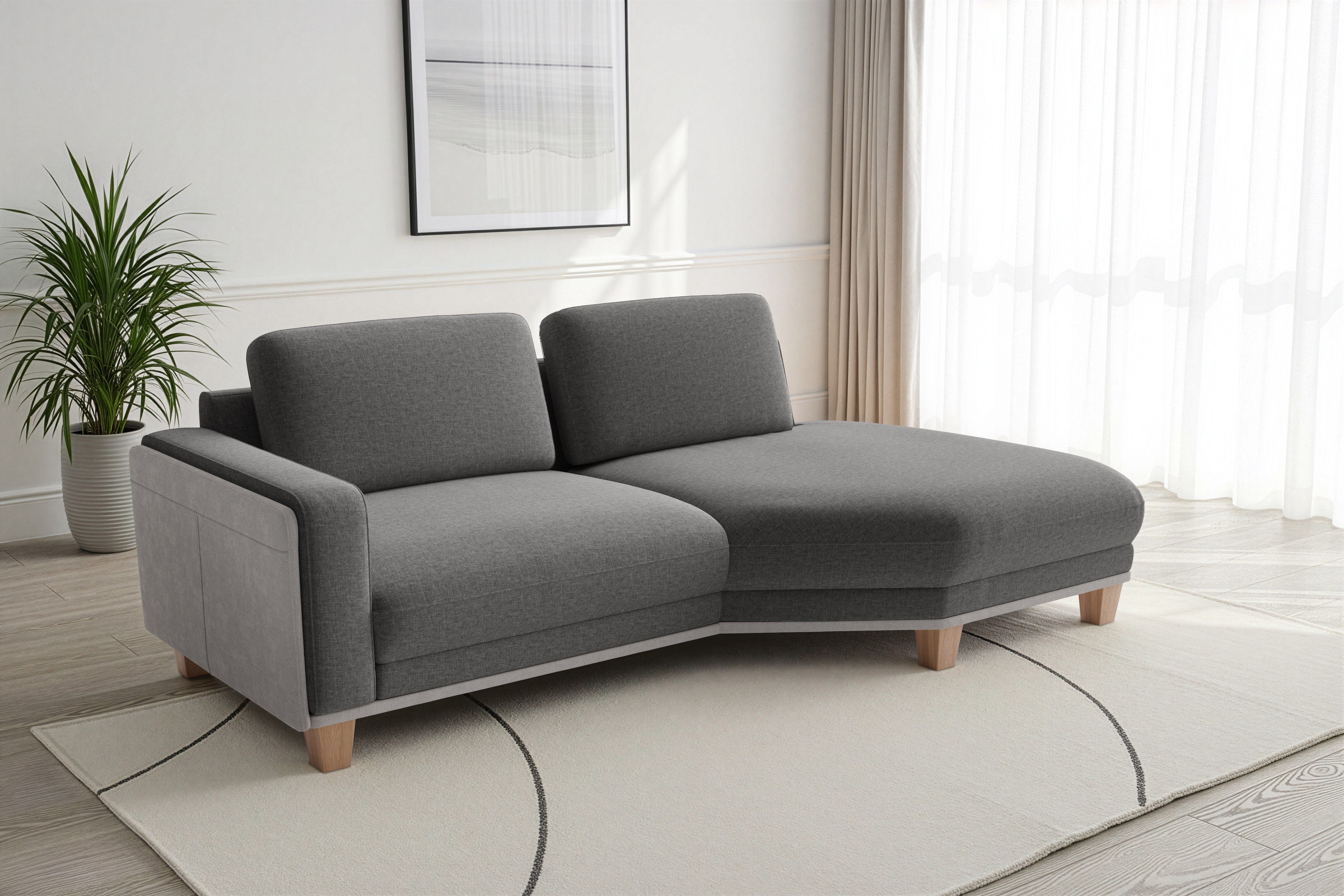 sit&more Ecksofa Concept, Modernes Sofa in drei Fußfarben zur Auswahl