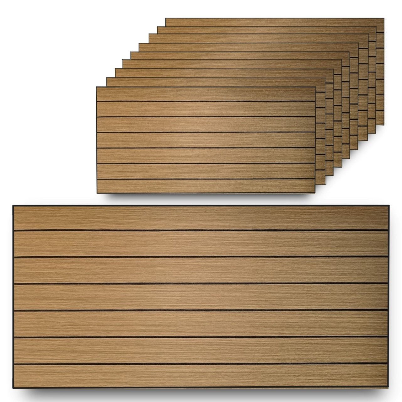 HOOZ 3D Wandpaneel Wandverkleidung Holzoptik Selbstklebende 3D-Paneele Hellbraun 60x30cm, BxL: 30x60 cm, (Typ Lamellen 60-Serie, 10-tlg) Selbstklebend, zuschneidbar, 3D-Holzmaserung, strukturierte Oberfläche