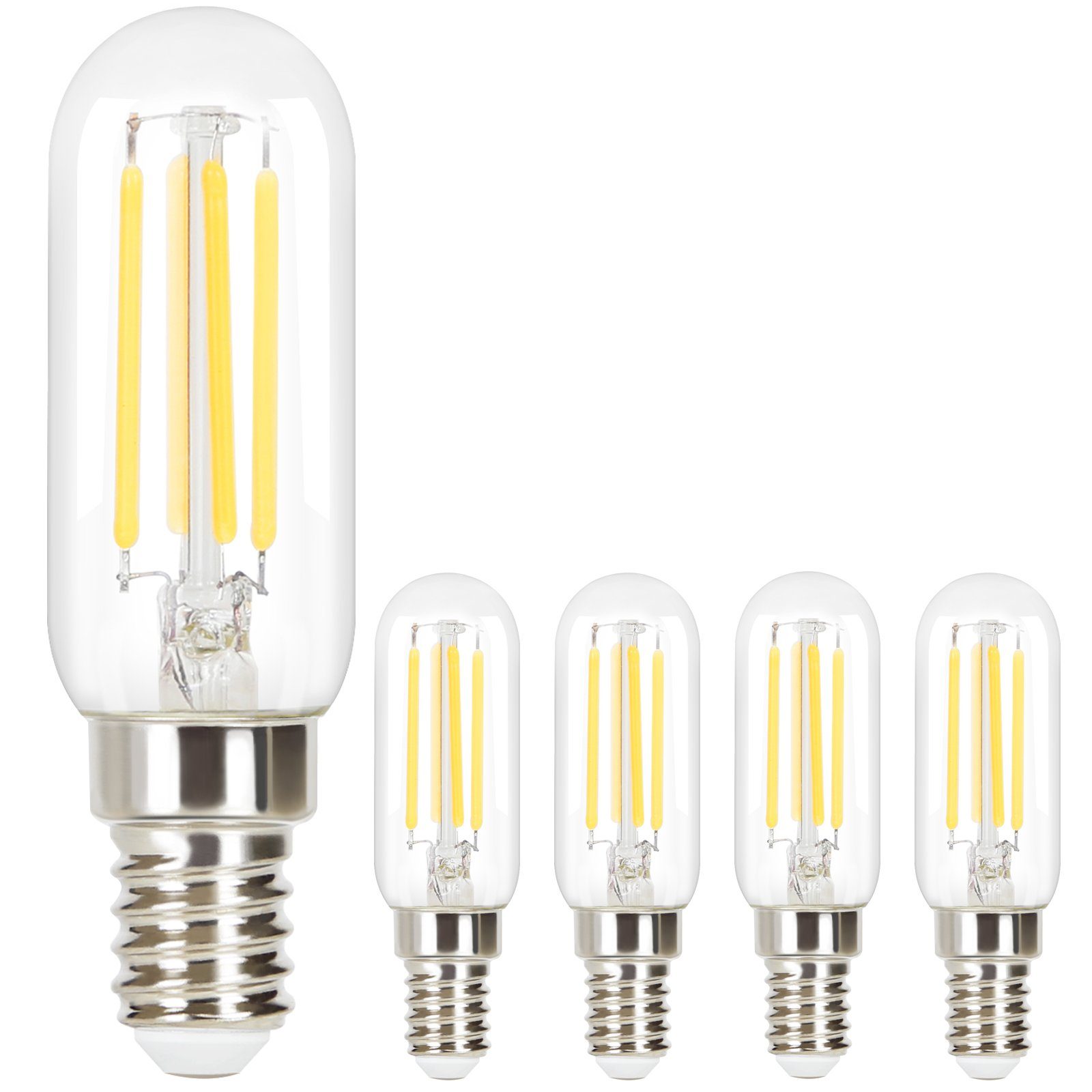 ZMH »Edison LED Vintage Glühbirne - T25 2700K« LED-Leuchtmittel, E14, 4  St., warmweiß, Filament Retro Glas Birne Energiesparlampe