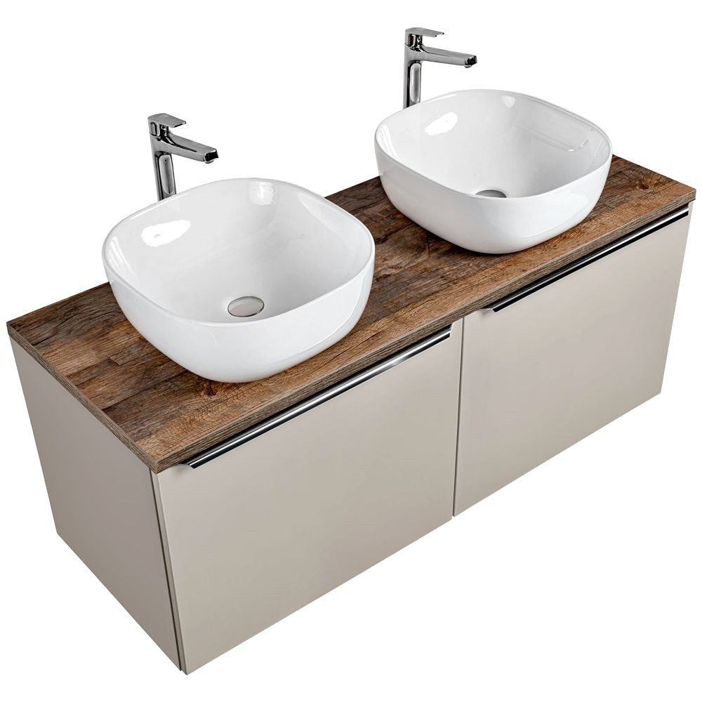 Lomadox Waschtisch PUEBLA-56-TAUPE, Vintage Eiche 2 günstig online kaufen