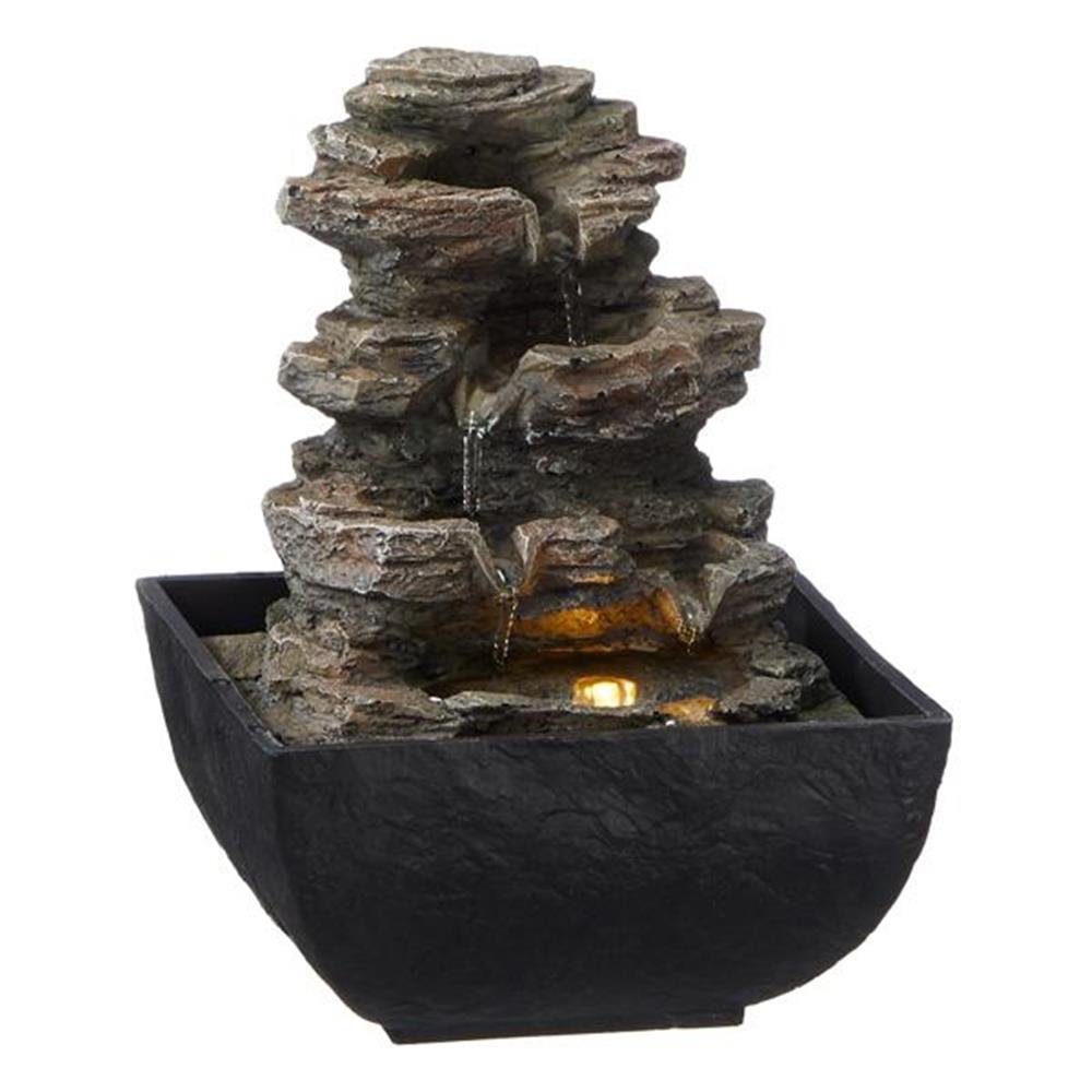 CEPEWA Zimmerbrunnen LED Zimmerbrunnen Felsen, 13 cm Breite, (Stück, 1