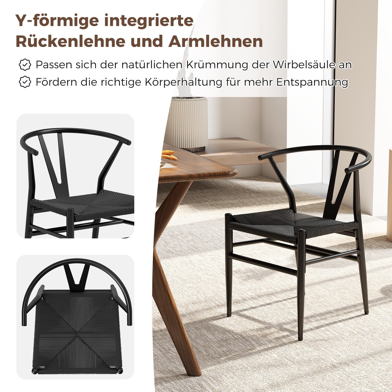 COSTWAY Esszimmerstuhl (2 St), 2er Set, günstig online kaufen