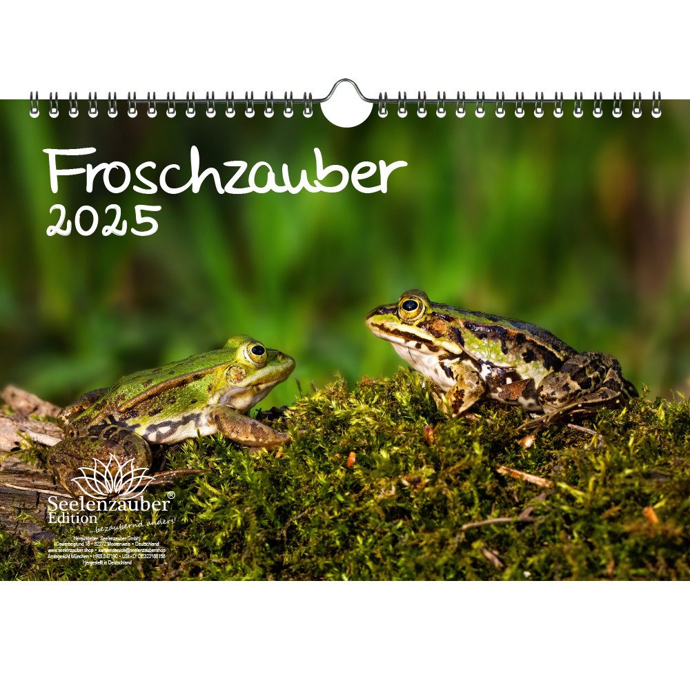 Seelenzauber Wandkalender Froschzauber Frösche DIN A4 Kalender für 2025