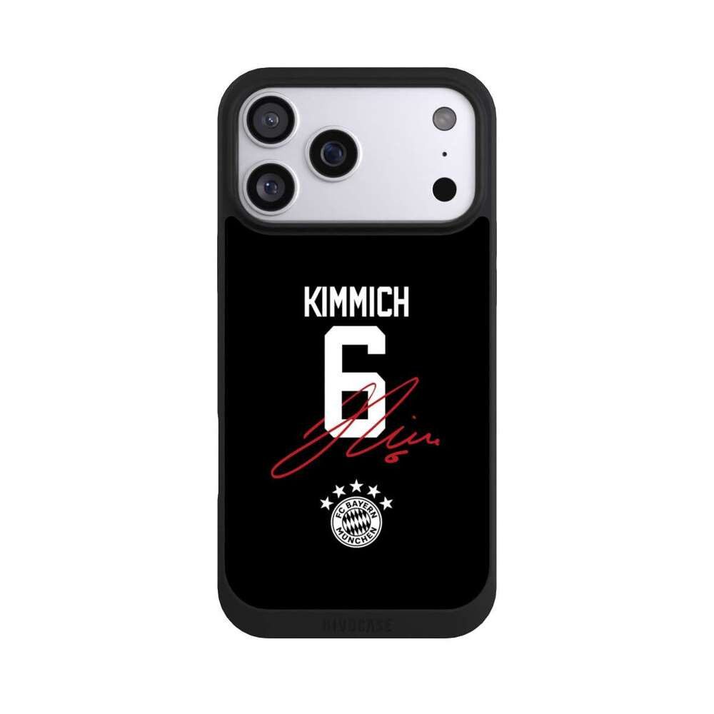 NIVOCASE Handyhülle FC Bayern München FCB Kimmich Kimmich 6, Apple iPhone 17 Pro Max Handyhülle Hülle NIVOpure Case Schwarz