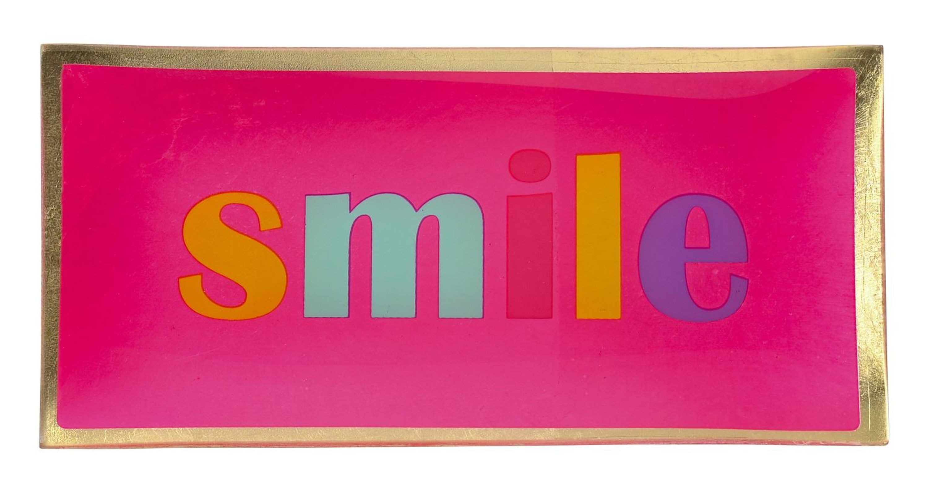 Giftcompany Dekoschale Giftcompany - Glasteller "Love Plates" Smile Dekoteller 10x21cm Pink