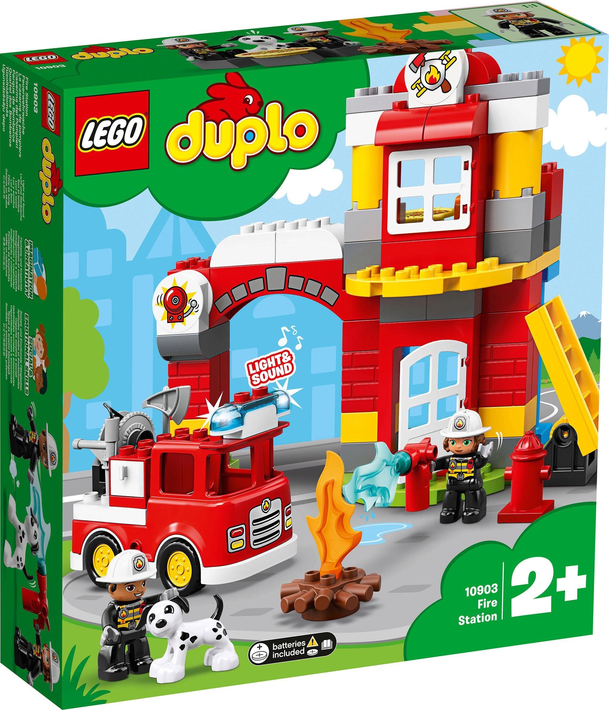Lego Konstruktionsspielsteine Feuerwehrwache 10903 Lego Duplo Kunststoff 76 St Mit Licht Und Geräuscheffekten