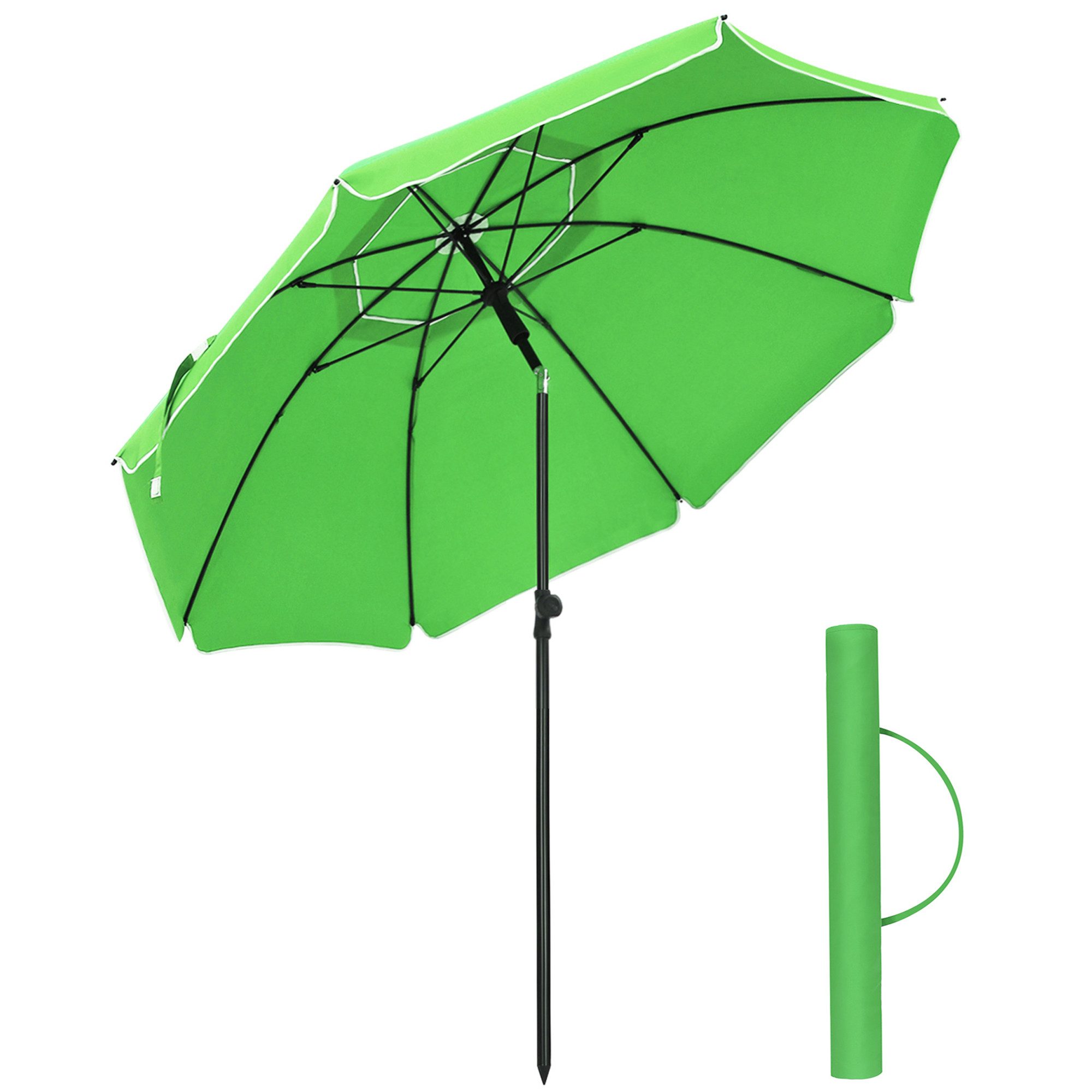 SONGMICS Sonnenschirm, ∅160cm,UPF 50+,mit Tragetasche,ohne Ständer