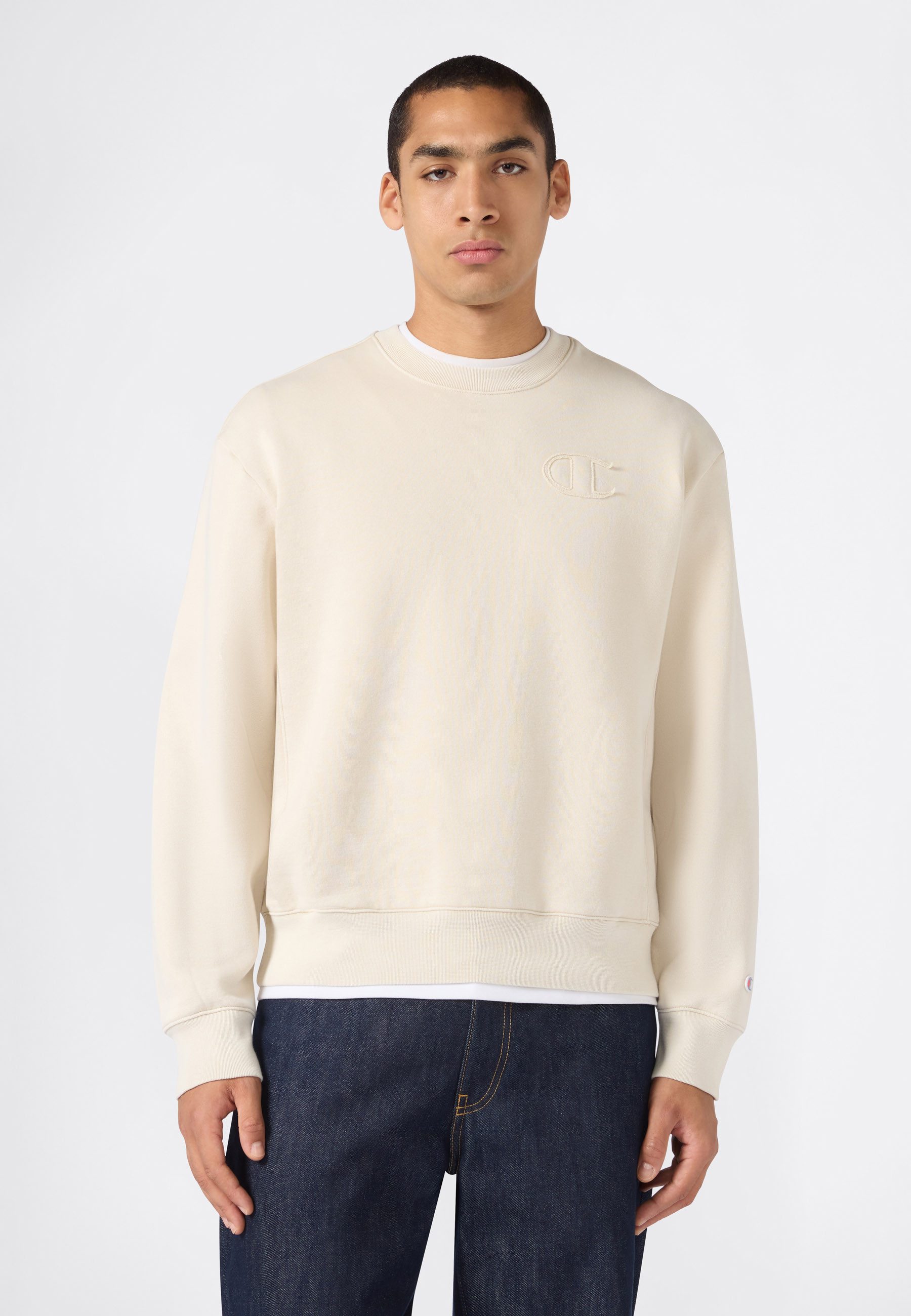 Champion Sweatshirt SPORTWEAR CREWNECK Relax Fit Washed mit sportlichem Stil, aus Baumwolle und Polyester, Relax Fit