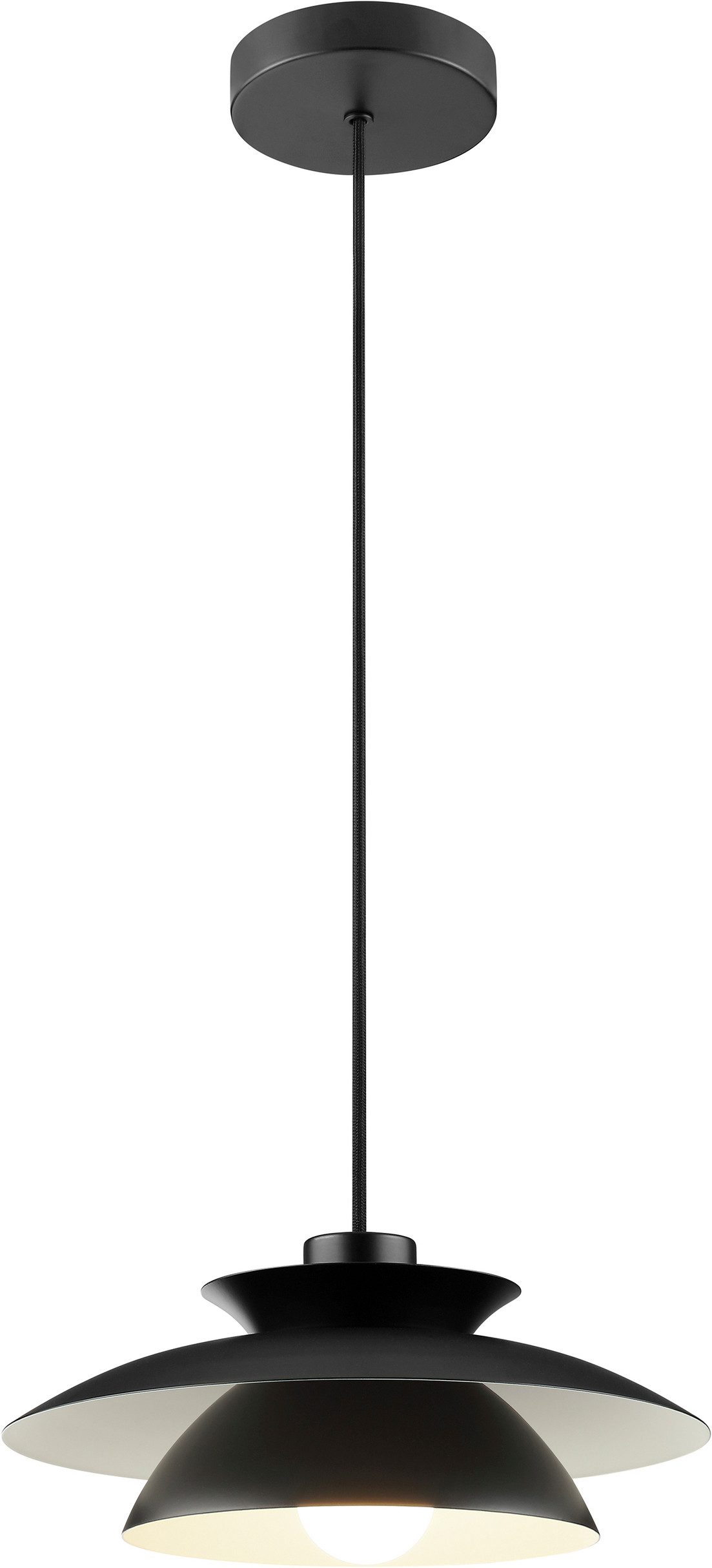 Brilliant Pendelleuchte Appia, ohne Leuchtmittel, Doppelschirm, Ø 30,5 cm, H 120 cm, E27 Fassung, Metall