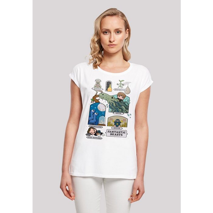 F4NT4STIC T-Shirt Phantastische Tierwesen Chibi Newt Damen Premium Merch Regular-Fit Kurze Ärmel Bedruckt