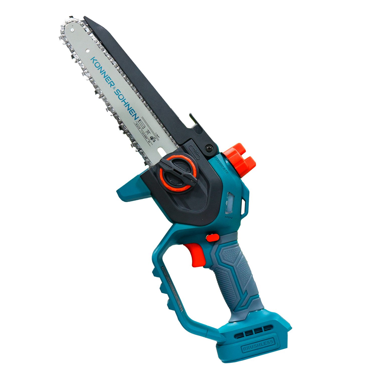 Könner & Söhnen Akku-Astschere KS MCS-CSP-SET, (Baumpflege-Set mit Astschneider, Mini-Säge, Akku & Ladegerät, 1 St., Inklusive 4Ah Akku als Geschenk & 4,5A Schnellladegerät), Bürstenlose Motoren, autom. Kettenölung, 32mm Astschnitt