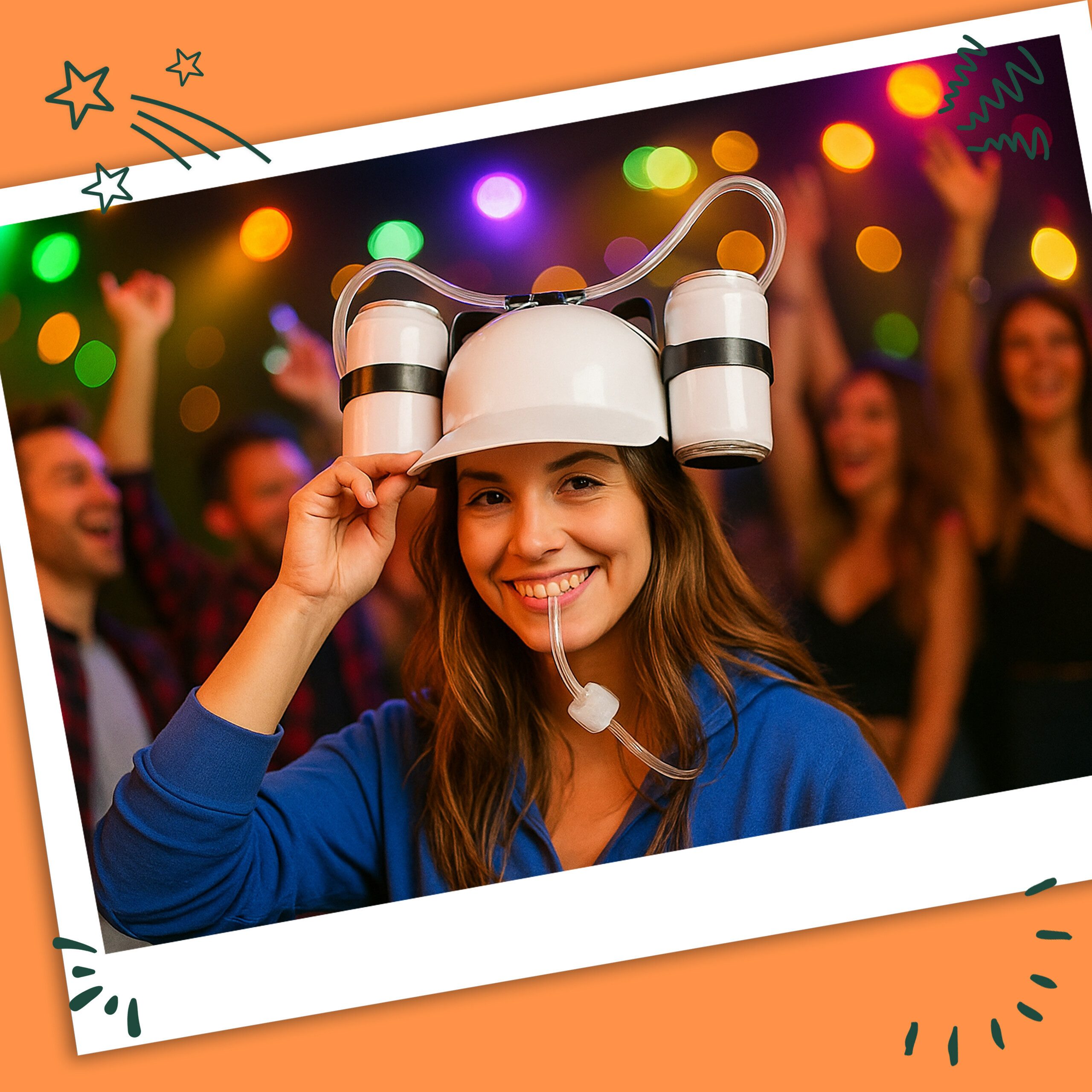 relaxdays Partyanzug 4x Party Trinkhelm, weiß