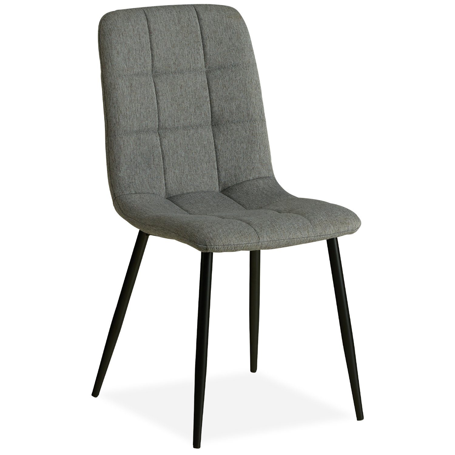 Homestyle4u Esszimmerstuhl Polsterstuhl 1, 2, 4, 6 Stühle Küchenstuhl Stuhl (kein Set) Grau | schwarz