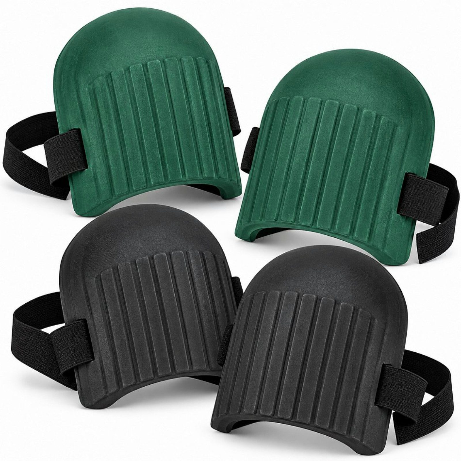 Haushalt International Im- und Export GmbH Garten-Kniekissen Kniepolster Knieschoner Gelenkschutz 4tlg, (Set, 4-St., Packung), 19x10x7cm, EVA-Schaum, Schwarz + Grün, 2 Paare