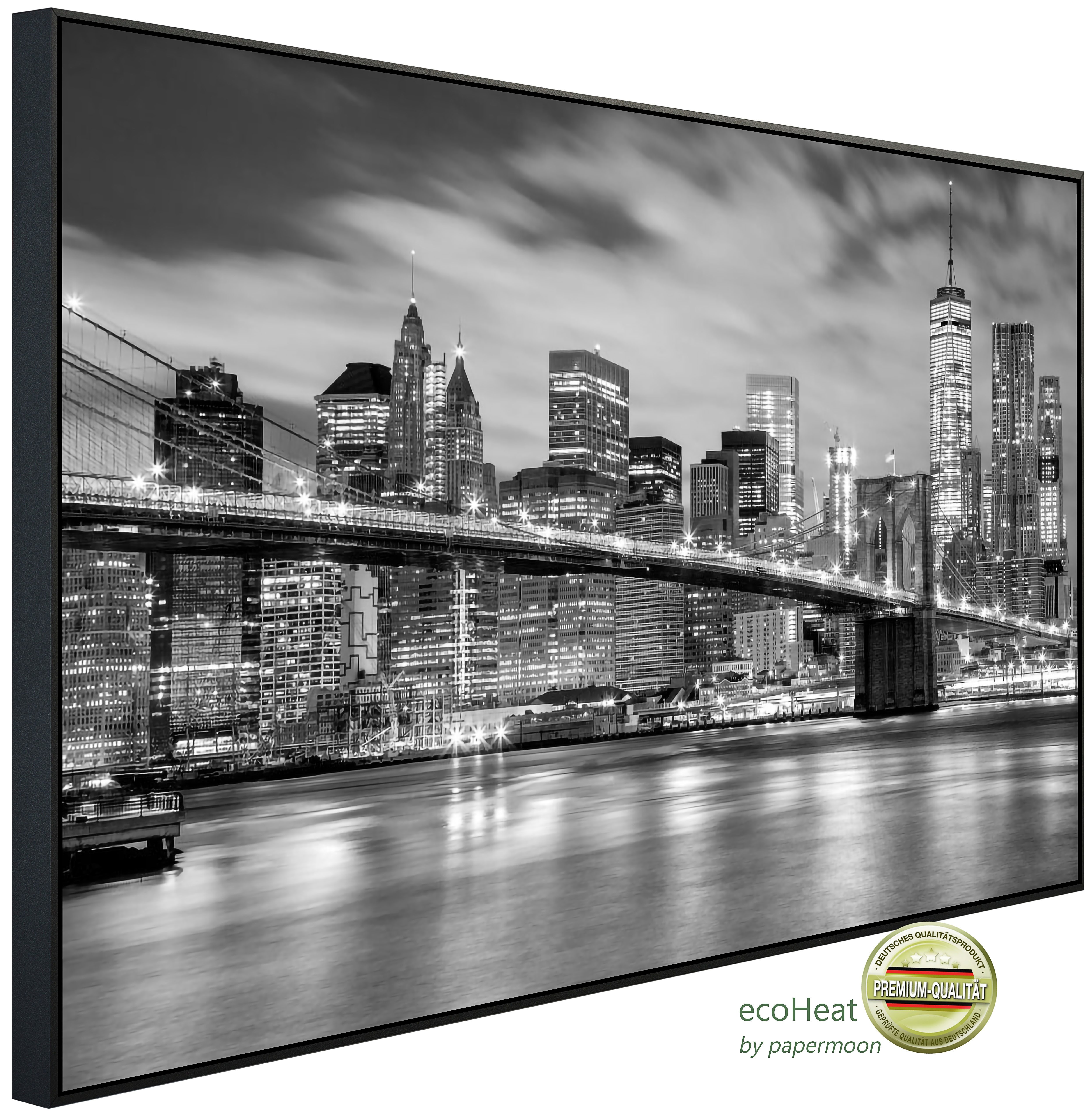 Infrarotheizung INFRAROT-BILD-HEIZUNG, Brooklyn Bridge Schwarz & Weiß