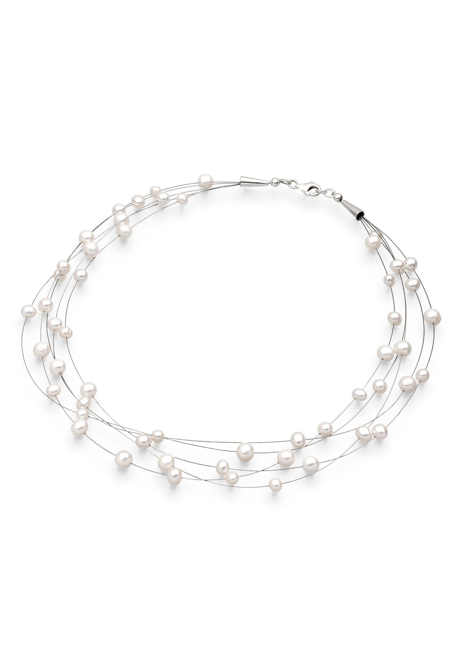 Elli Perlenkette Zirkonia Süßwasserzuchtperlen 925 Sterling Silber günstig online kaufen