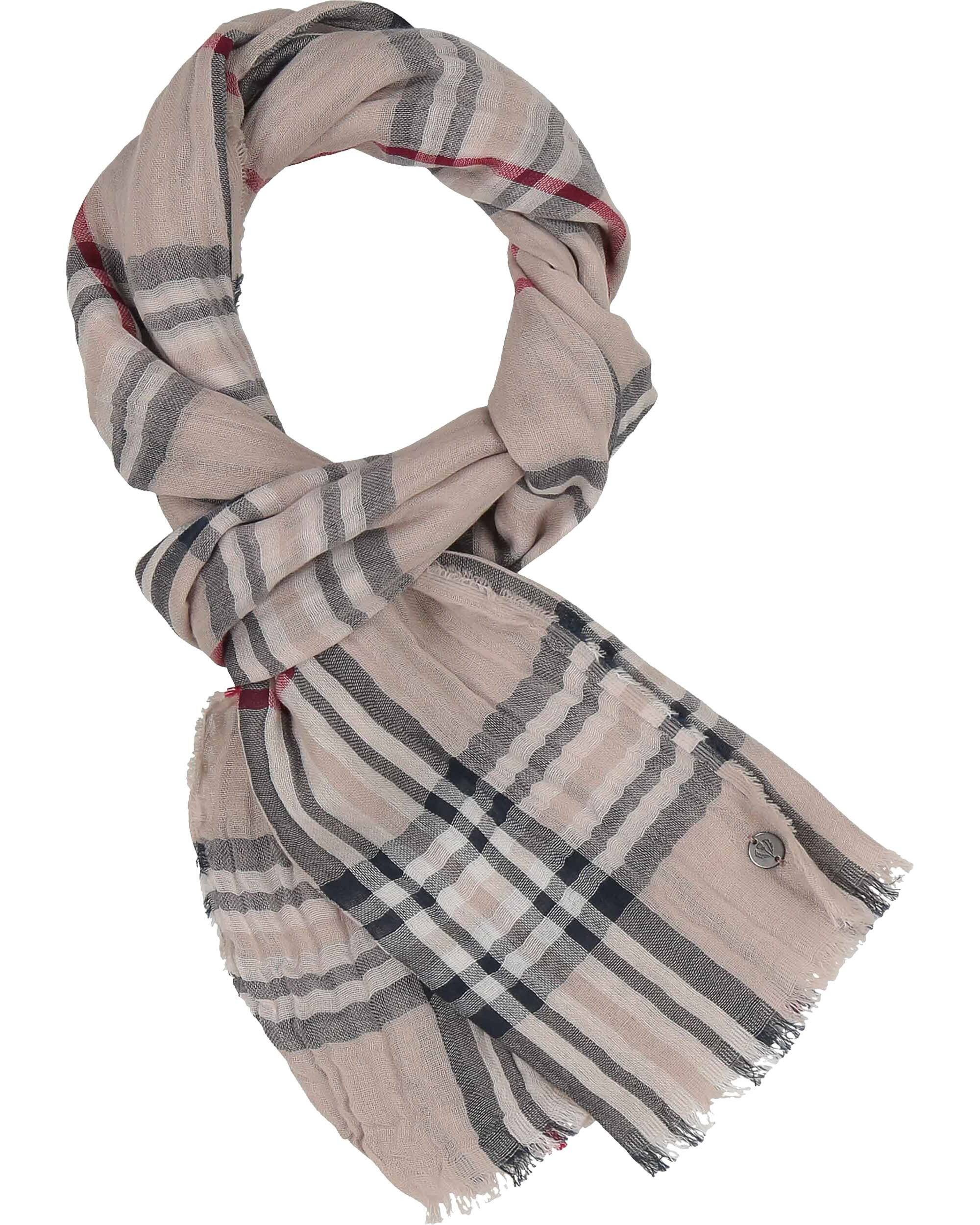 Fraas Modeschal Leichter Schal mit FRAAS Plaid Karo in Krepp-Optik, (keine)