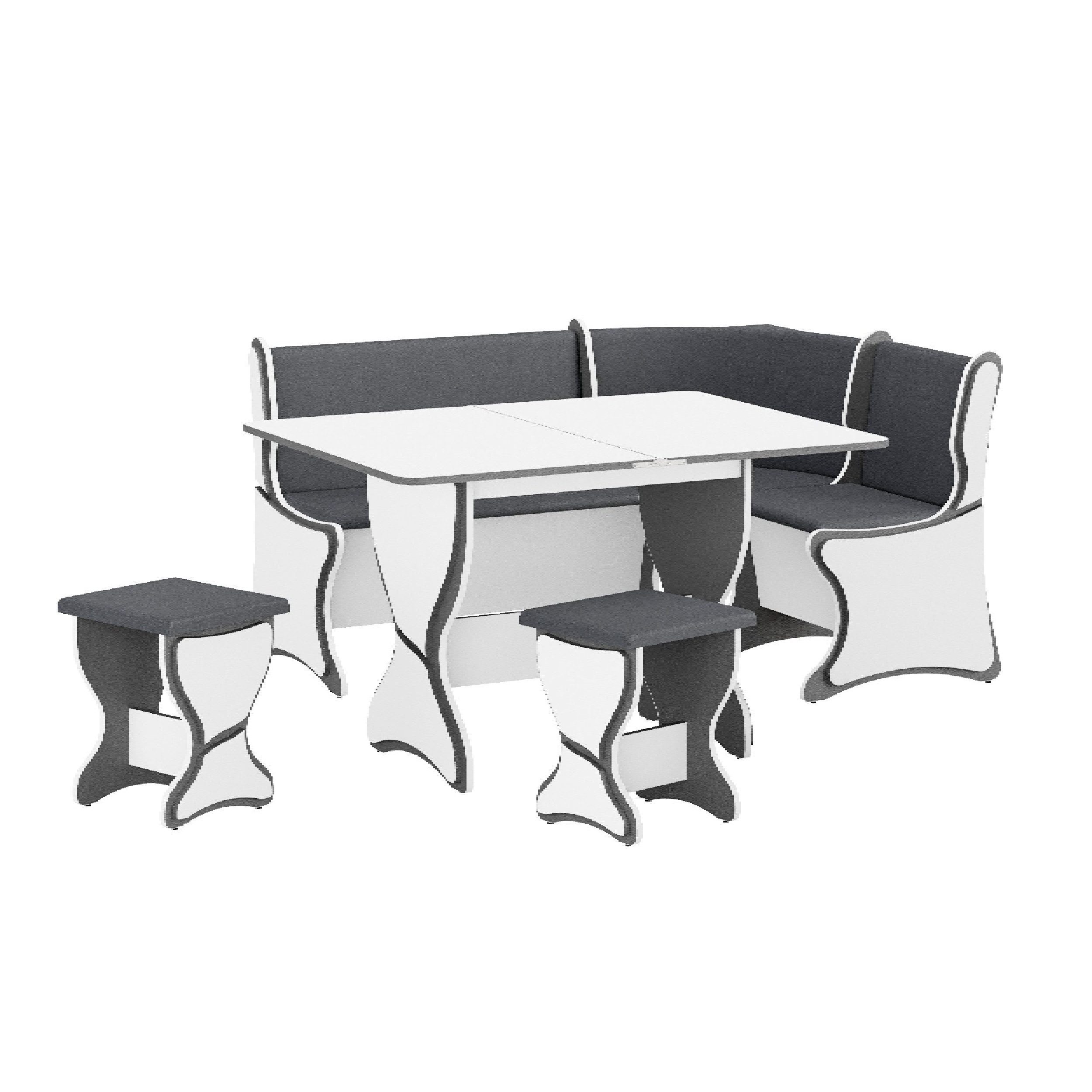 Rodnik Eckbankgruppe ARGENTINIEN, (Set, 4-tlg., Eckbankgruppe : Truhenbank, Esstisch aufklappbar, 2xHocker), mit 3D-Dekorelementen