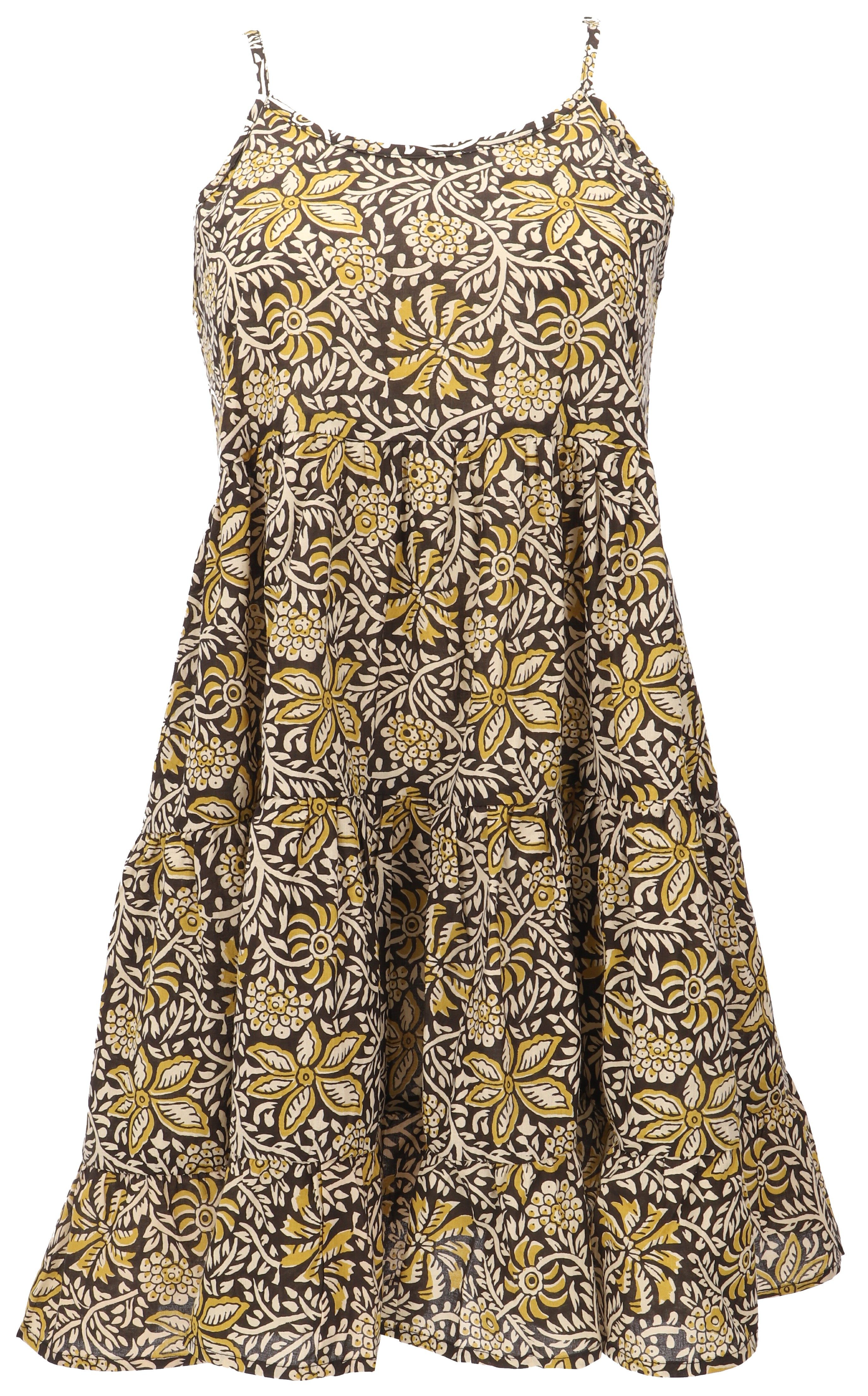Guru-Shop Midikleid Boho Minikleid, Stufenkleid, Hängerchen -.. alternative Bekleidung