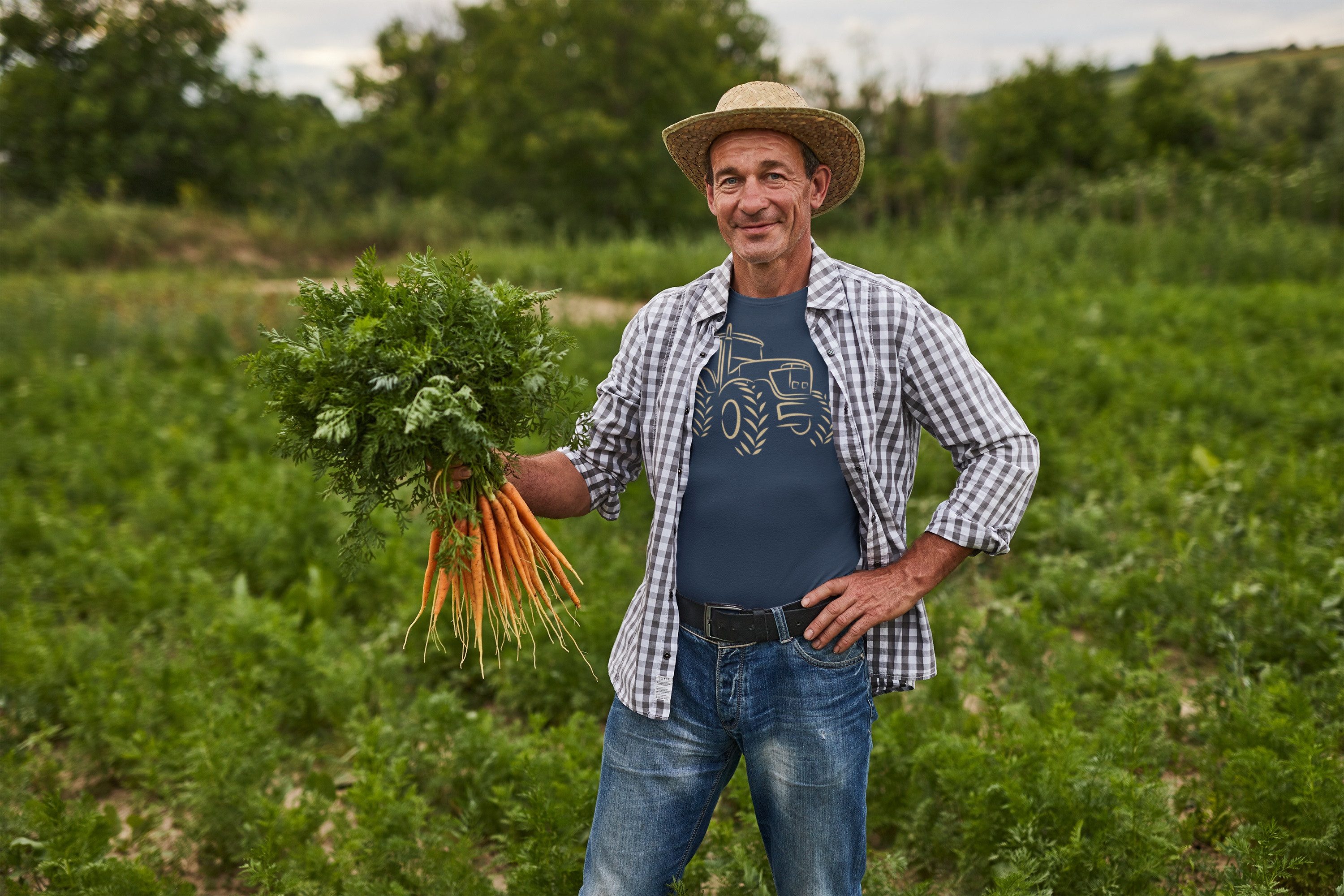 Baddery Print-Shirt "Traktor" T-Shirt Männer Herren - Trecker Landwirt Baue günstig online kaufen