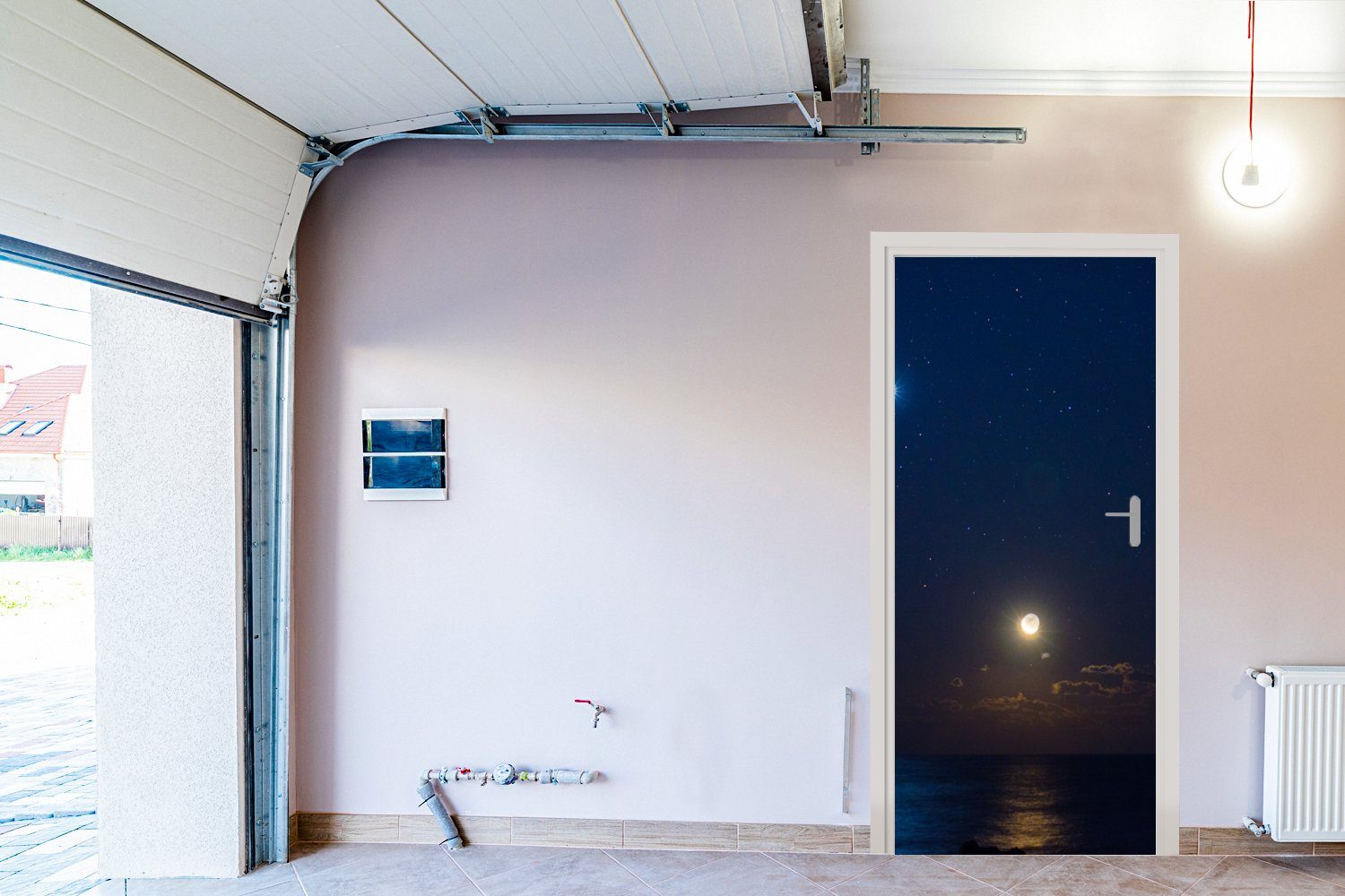 Mond Meer, 75x205 St), Fototapete Türtapete Matt, - MuchoWow Venus cm - Türaufkleber, bedruckt, für Tür, (1