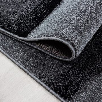 Designteppich Wellenoptik- Teppich, Kurzflor in der Farbe schwarz, Giancasa