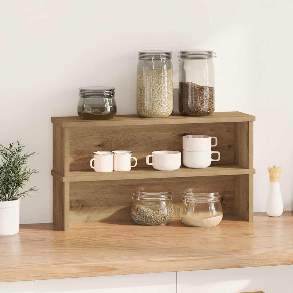 vidaXL Küchenregal Küchenregale Stapelbar 2 Stk. Artisan-Eiche 60x15x16 cm, 2-tlg. – Bild 2 von 5