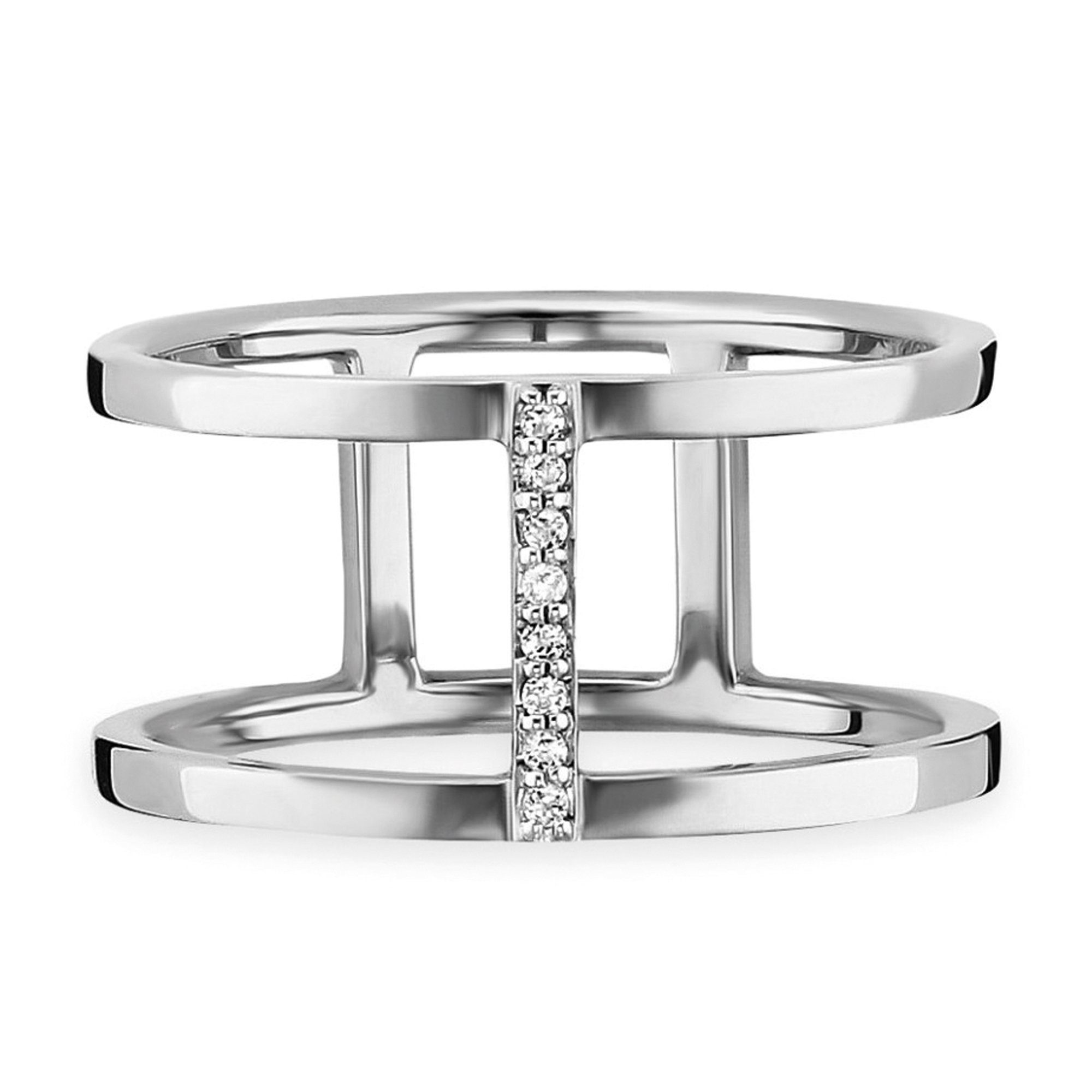 Damen Schmuck CAÏ Ring 925/- Sterling Silber rhodiniert Topas weiß