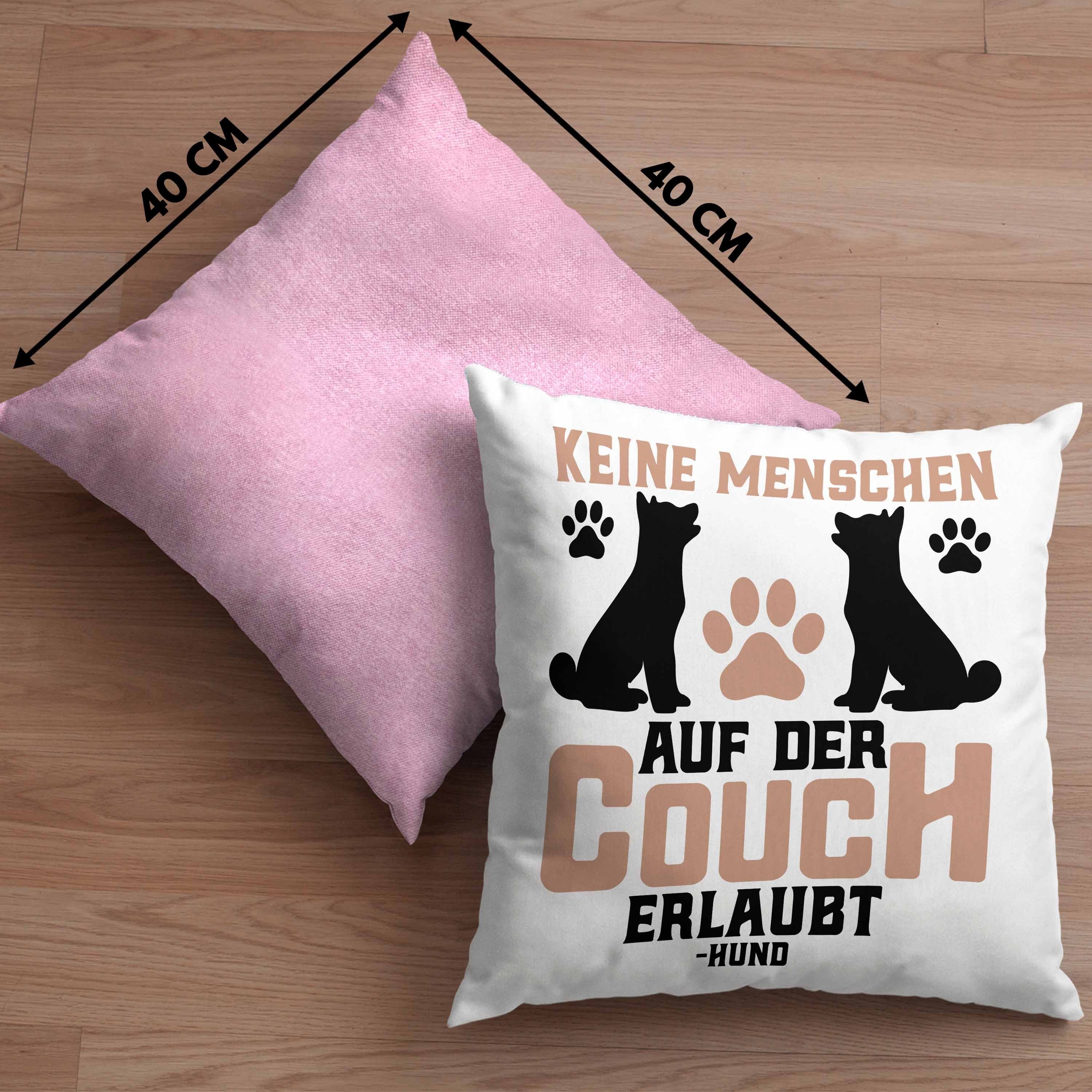 Rosa Auf Erlaubt Trendation Hund Füllung mit Keine Menschen 40x40 - Dekokissen Trendation Dekokissen Der Geschenkidee Couch Hundebesitzer Kissen Geschenk Lustige