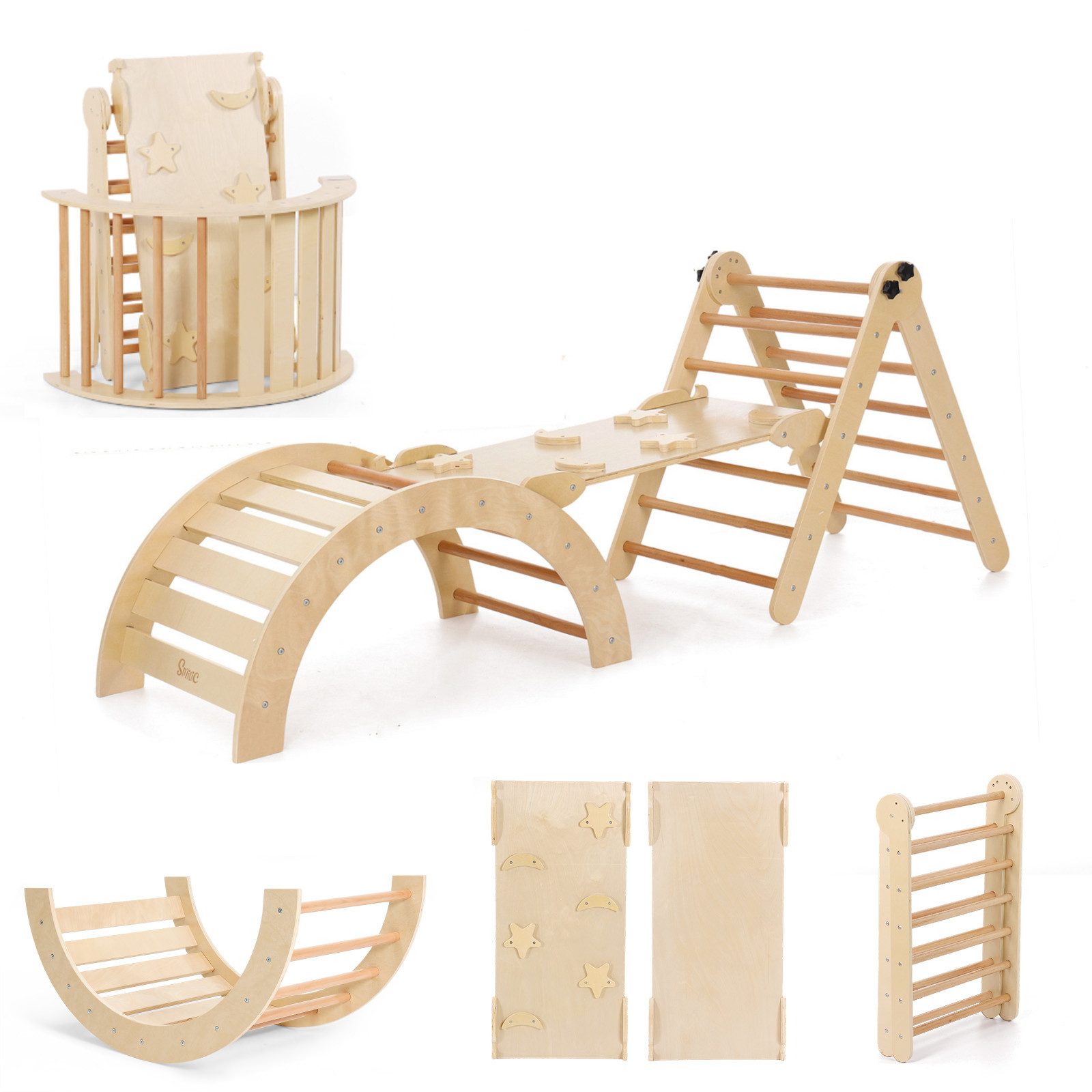 CAVEEN Klettergerüst, (5-in-1 Kletterspielzeug, Klappbares Indoor-Set mit D günstig online kaufen