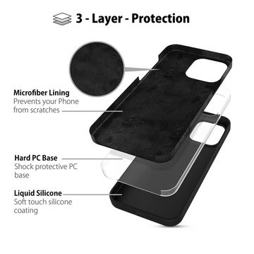 MyGadget Handyhülle Hülle für Apple iPhone 14 Pro, Gummierte 3 Layer Struktur Schutzhülle mit Soft Inlay & Hardcase Cover
