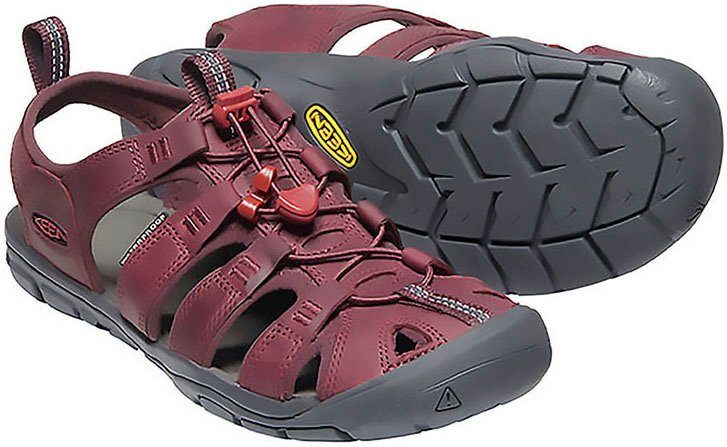 Keen CLEARWATER CNX dahlia Sandale wine/red LEATHER dahlia-wine/red