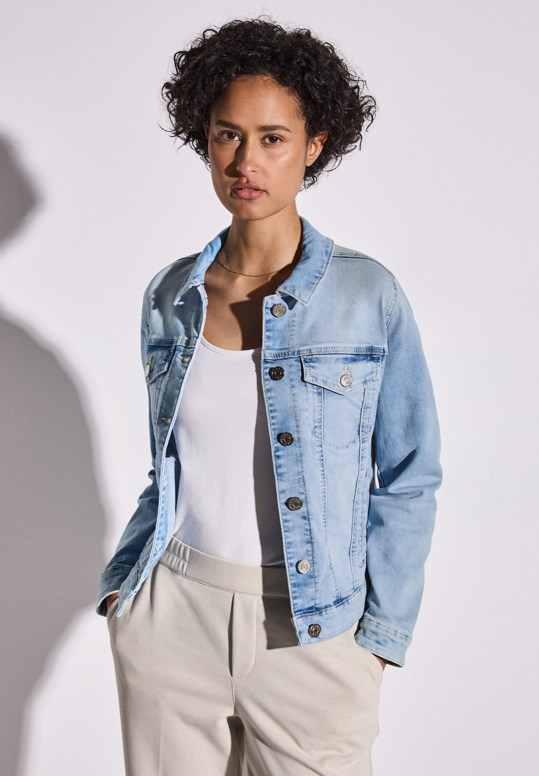 STREET ONE Jeansjacke im Bleached-Look und günstig online kaufen