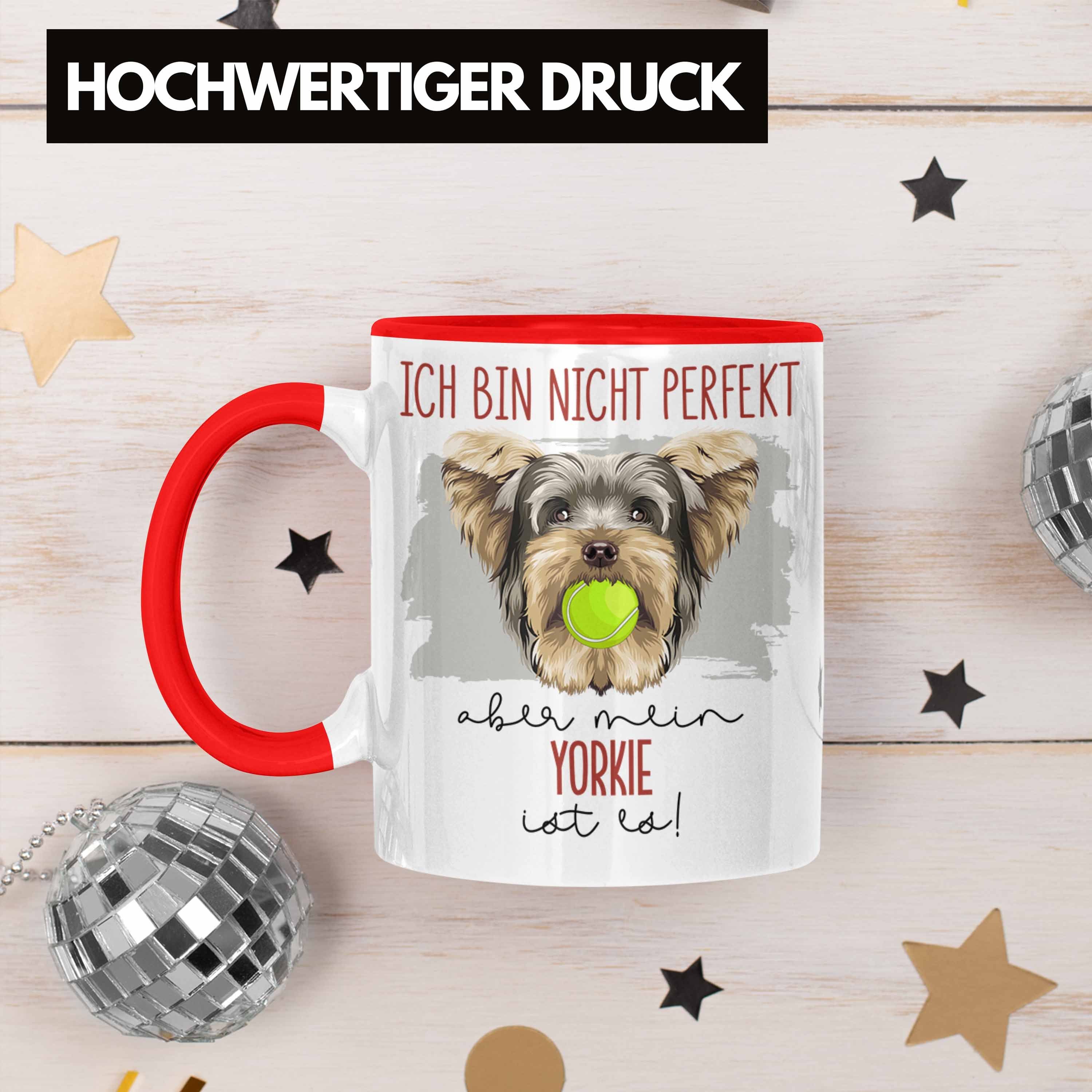 Trendation Tasse Yorkie Besitzer Tasse Rot Spruch Besitzerin Geschenkidee Geschenk Lustiger