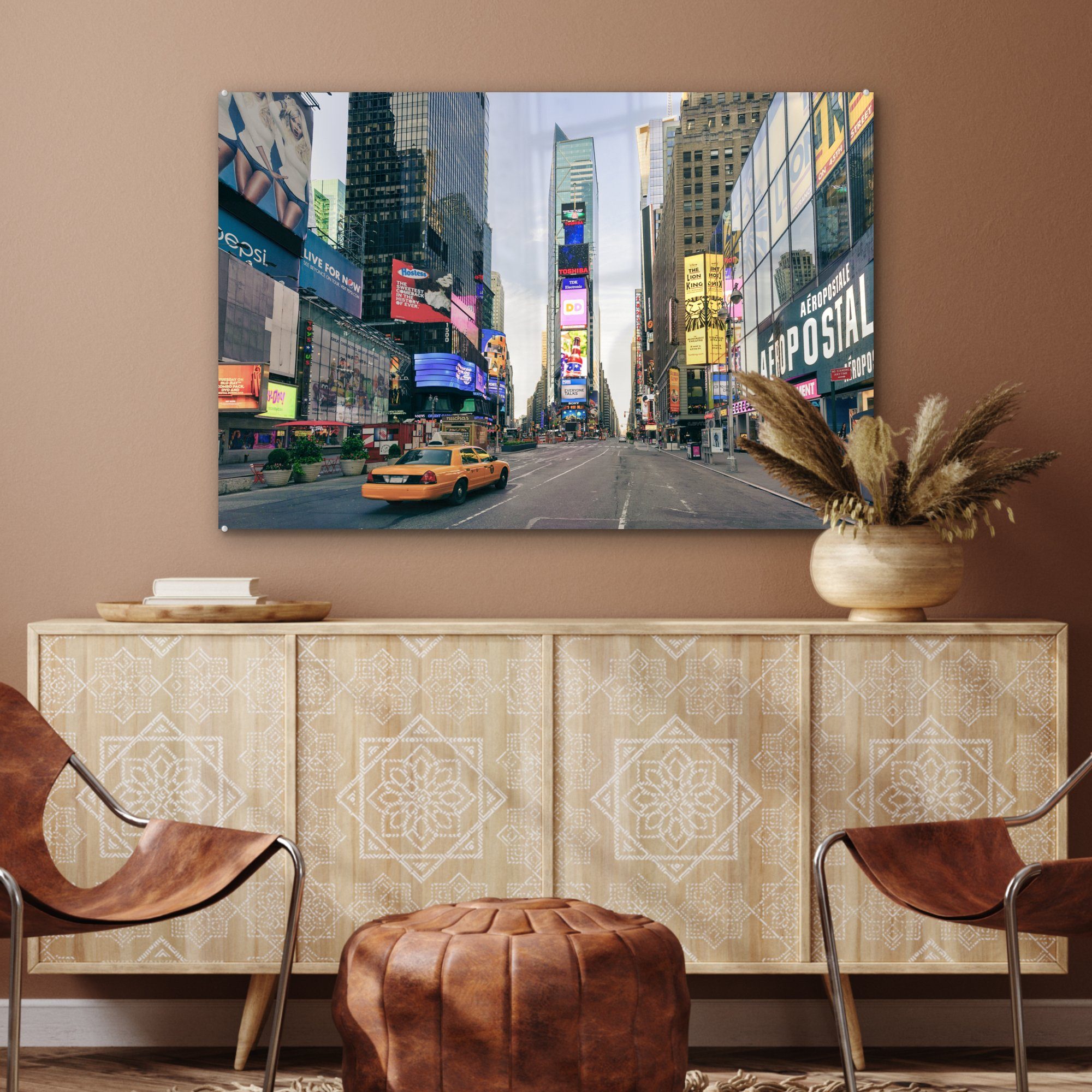 Wohnzimmer & St), New Acrylglasbild (1 Gelb Schlafzimmer Acrylglasbilder - MuchoWow Manhattan, York -