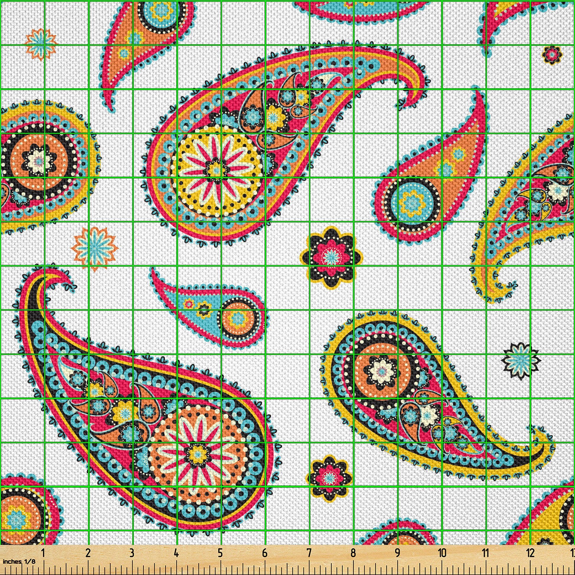 Thumbnail - Abakuhaus Stoff Zum Nähen Toller Stoff für Heimtextilien aller art, Paisley Vintage Ethno Boho Blätter