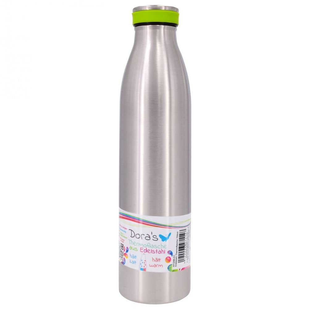 Trinkflasche Edelstahl Thermoflasche mit Silikonring 500ml oder 750ml