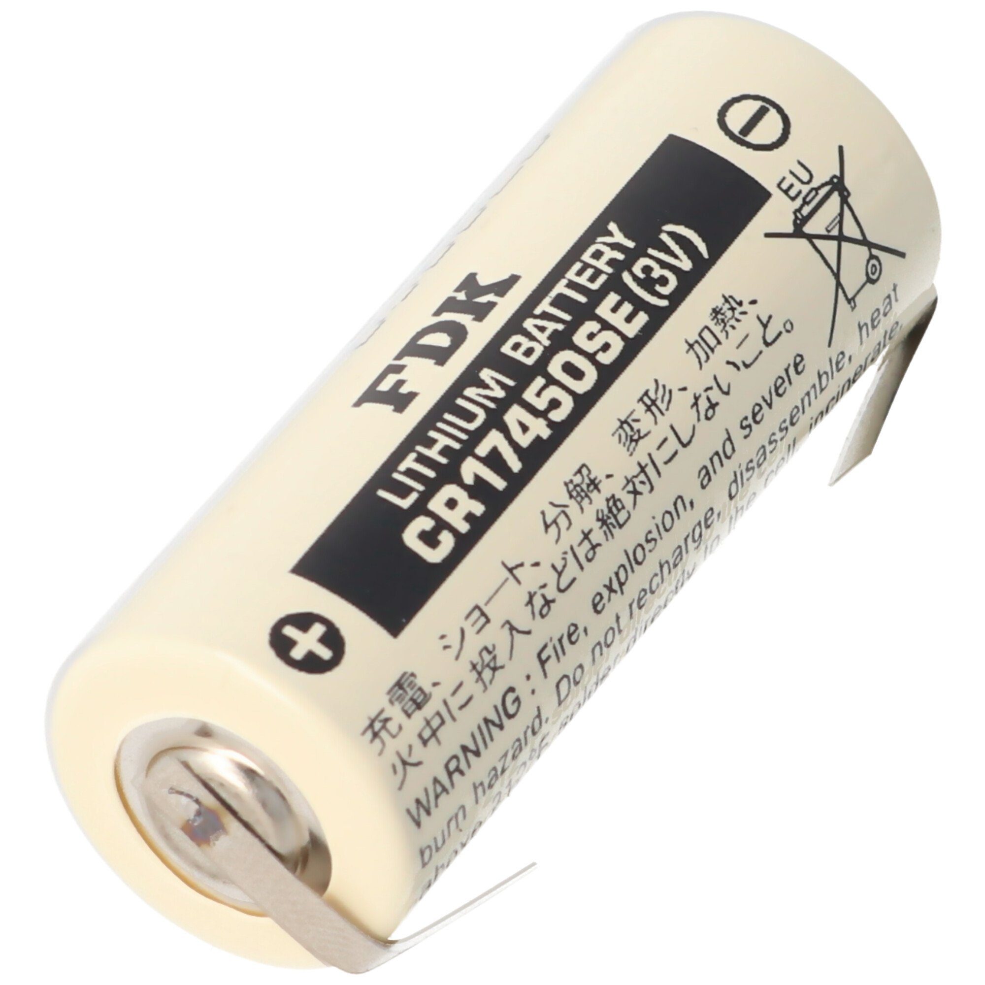 Sanyo FDK Sanyo Lithium Batterie CR17450SE Size A, mit Lötfahne U-Form Batterie, (3,0 V)