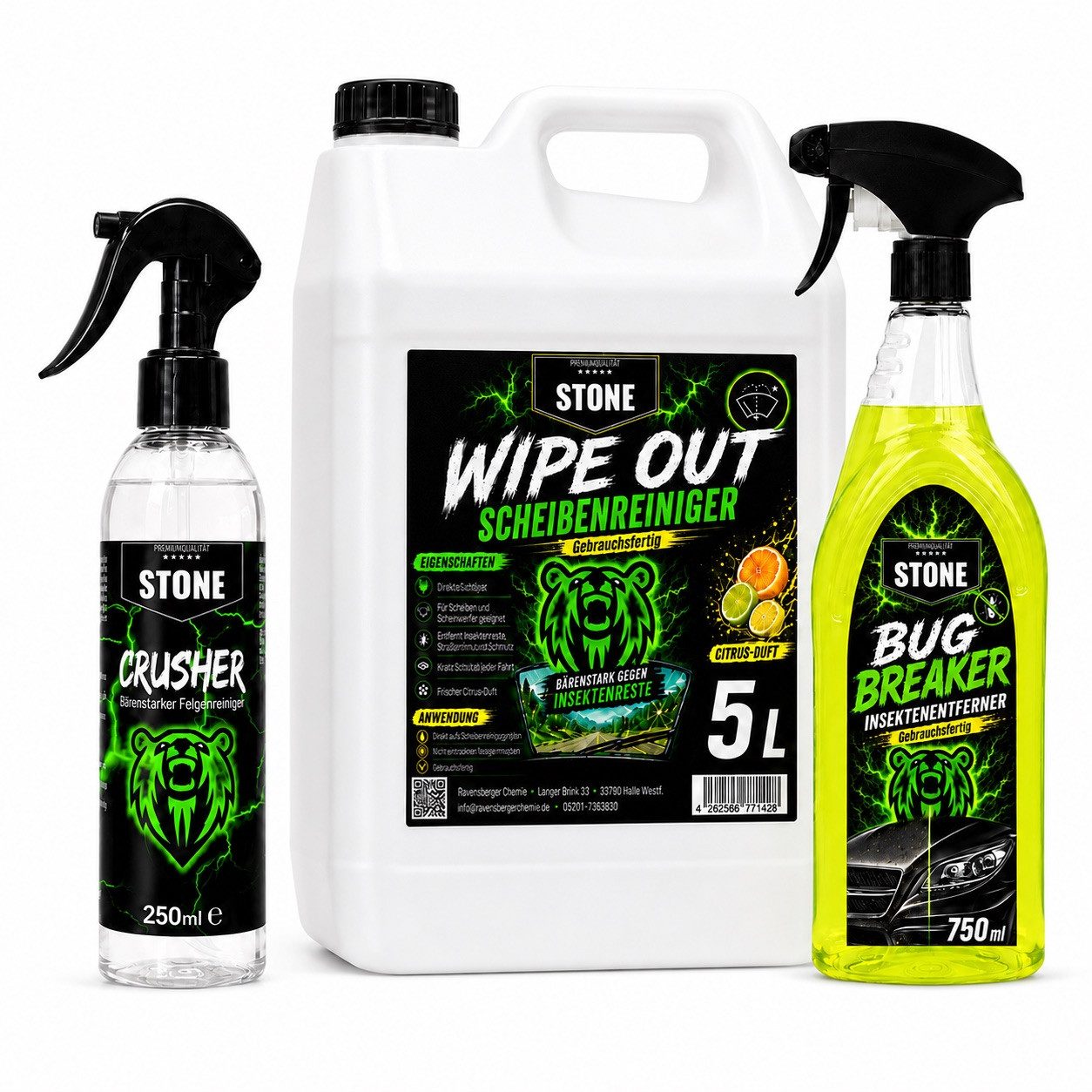 Reinigungs-Set Auto Pflegeset Crusher Wipe Out & Bug Breaker
